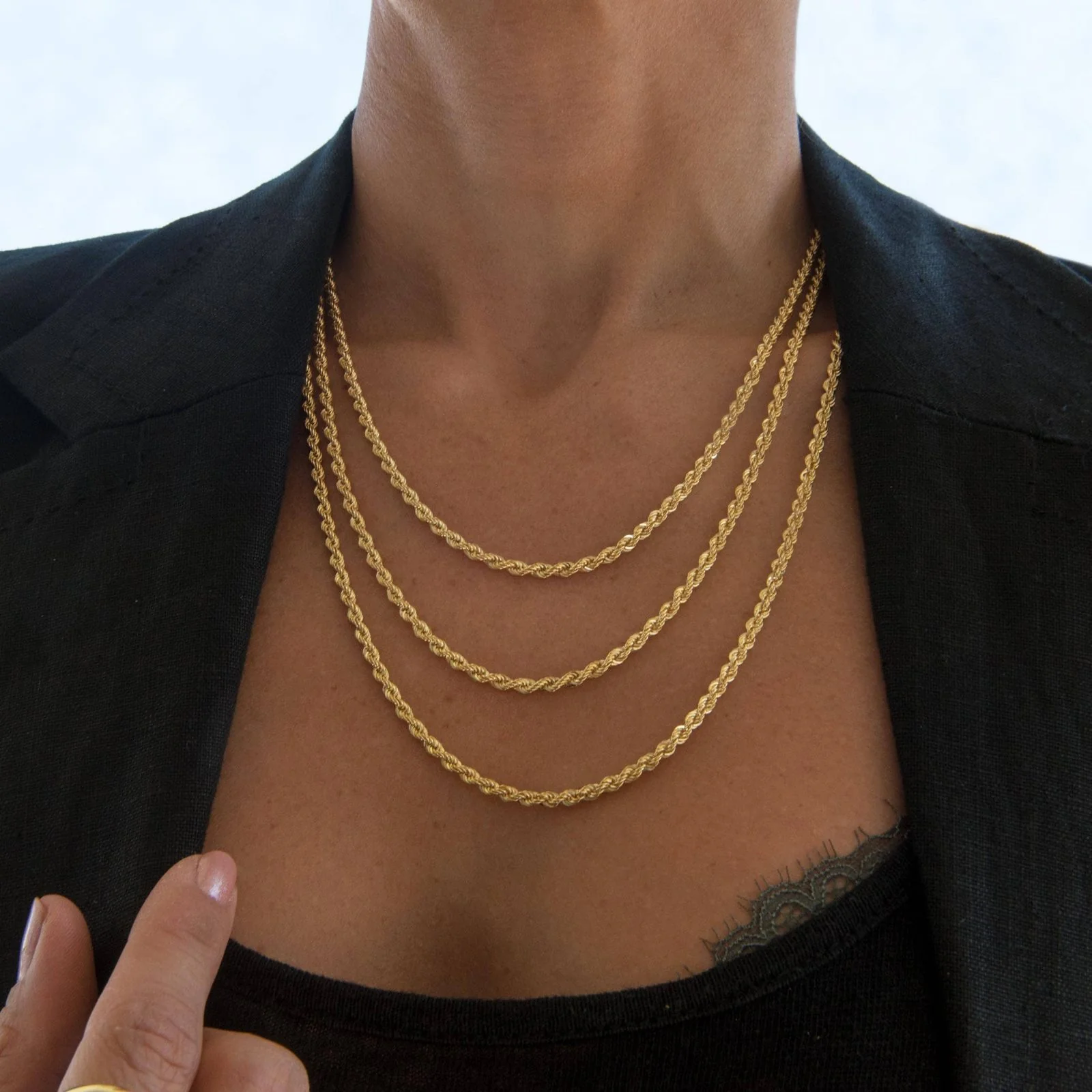 Rope Chain Gold Necklace — additional product image 4 from AntEva Crafts