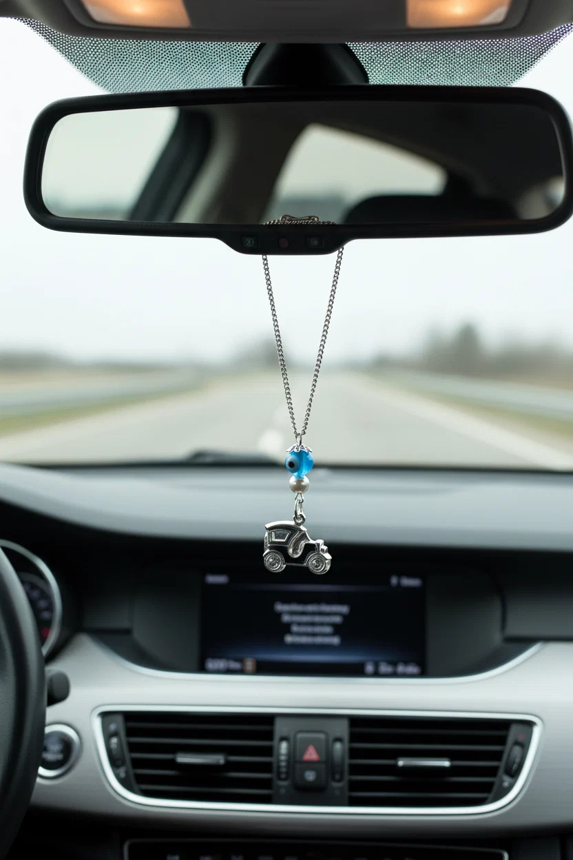 Antique Car Rearview Mirror Charm — additional product image 2 from AntEva Crafts