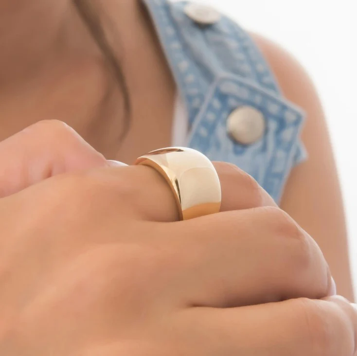 Wide Dome Gold Ring — additional product image 2 from AntEva Crafts