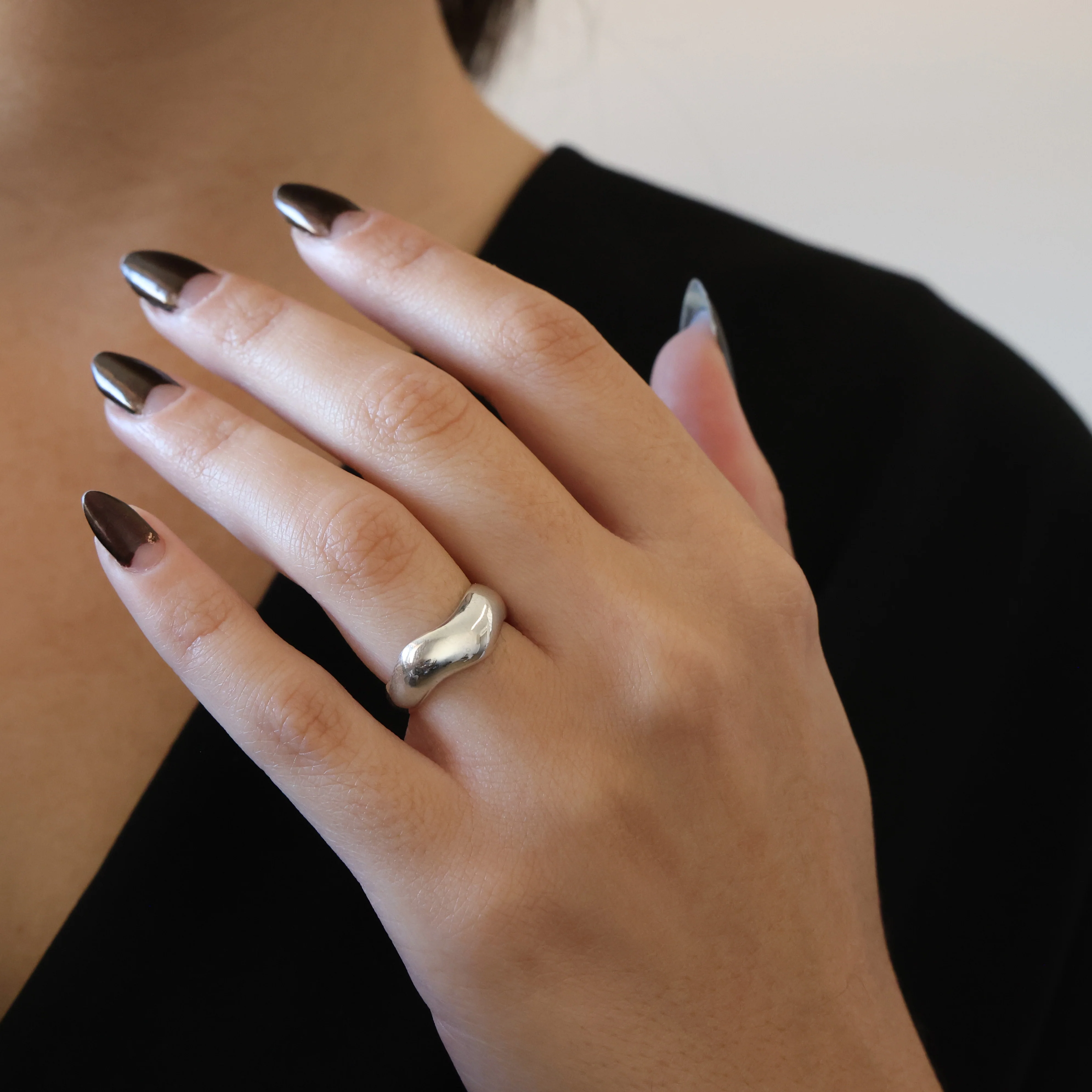 Wavy Dome 14k Gold Vermeil Ring — additional product image 2 from AntEva Crafts