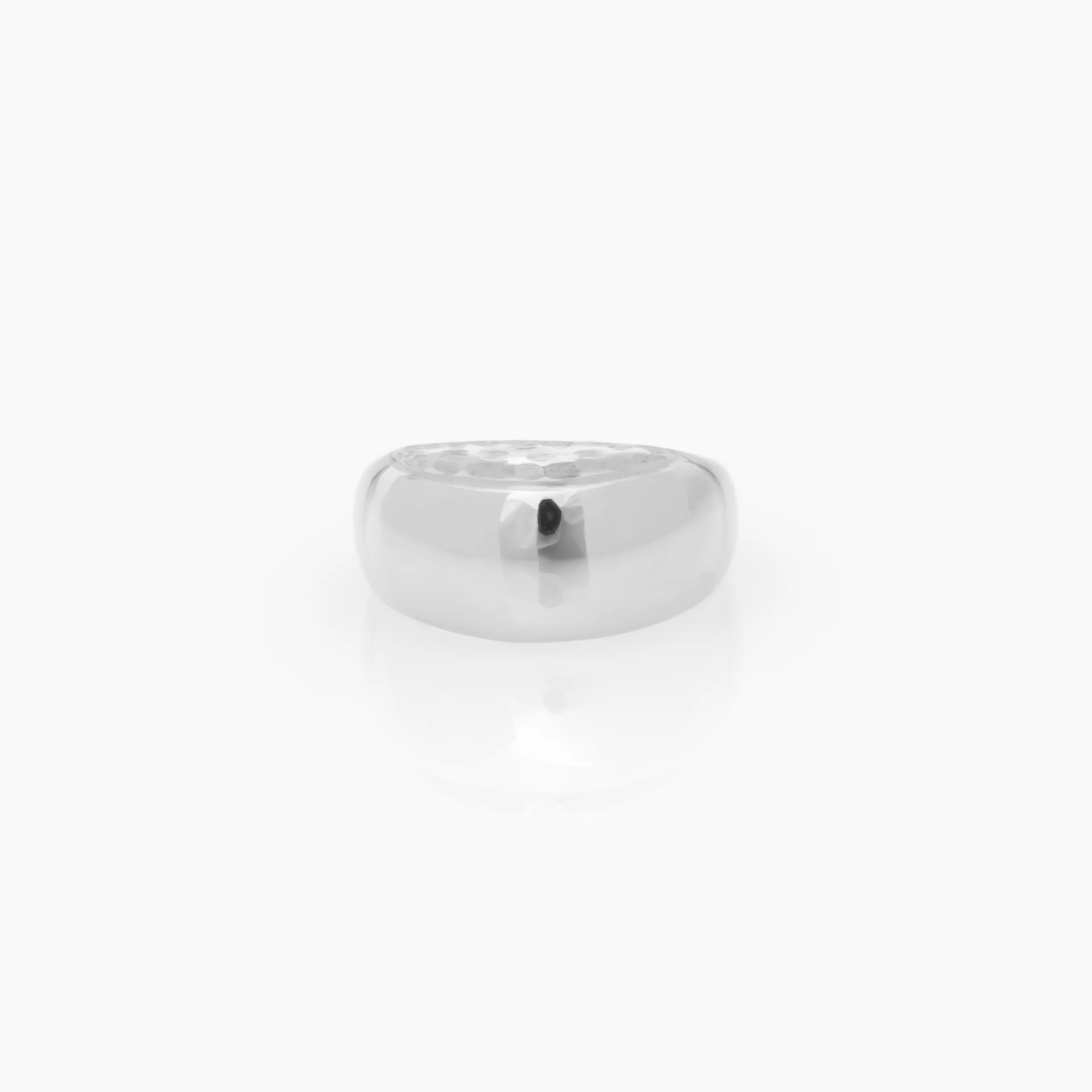 Wide Dome Ring with a Hammered Edge — additional product image 5 from AntEva Crafts