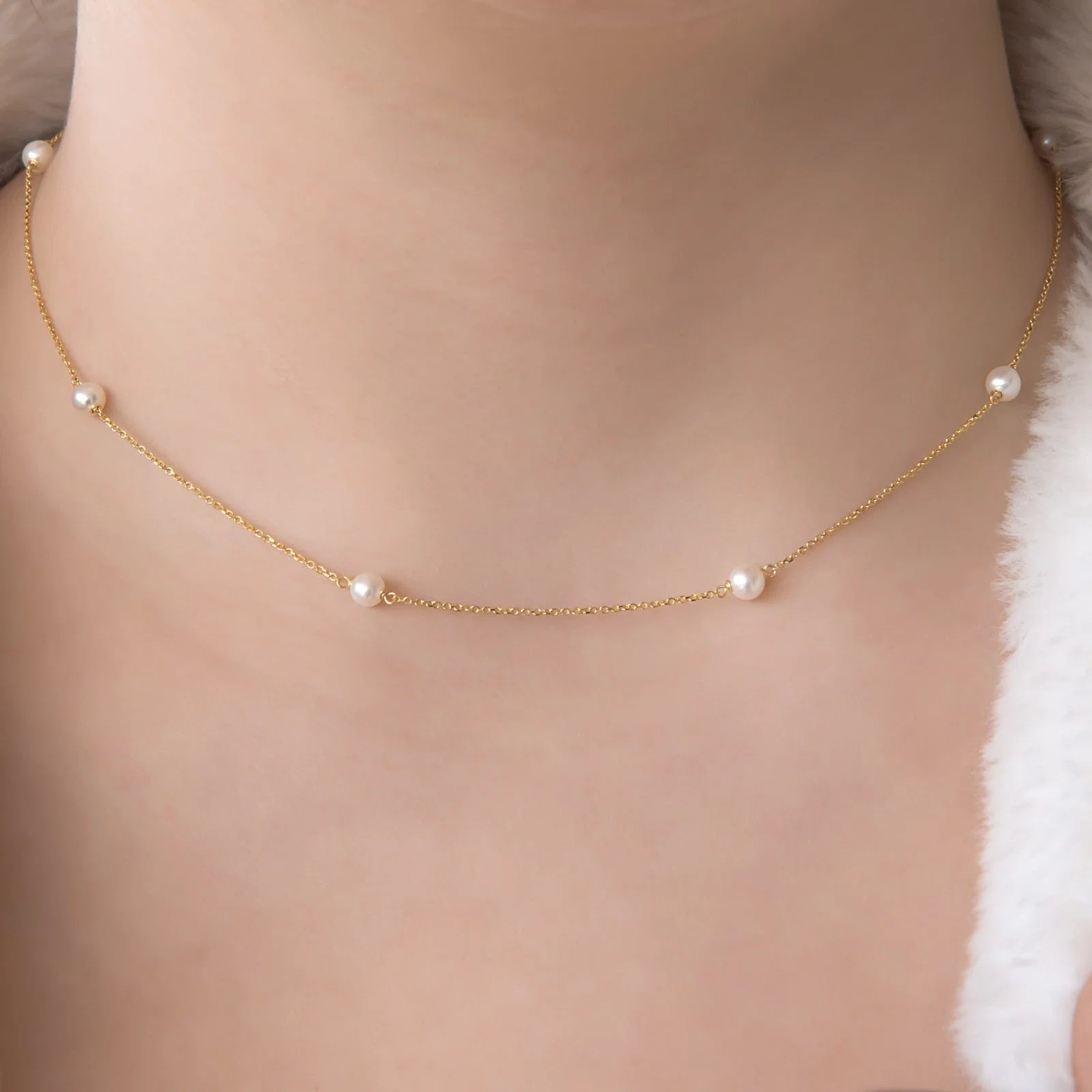 Station Pearls Chain Neckalce — additional product image 2 from AntEva Crafts