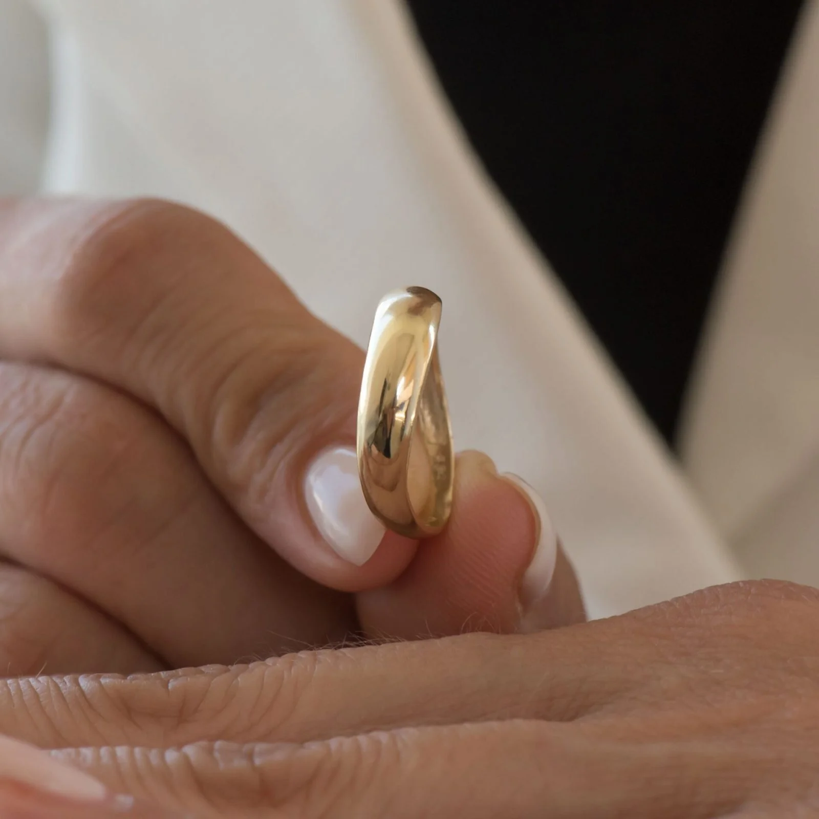Wavy Dome Gold Ring — additional product image 3 from AntEva Crafts