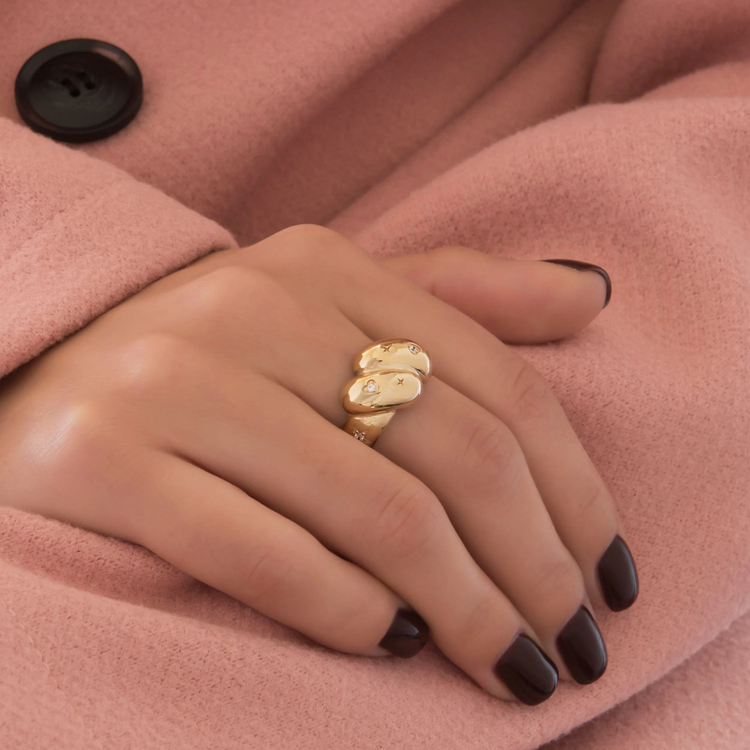 Diamond Twisted Dome Ring — additional product image 4 from AntEva Crafts