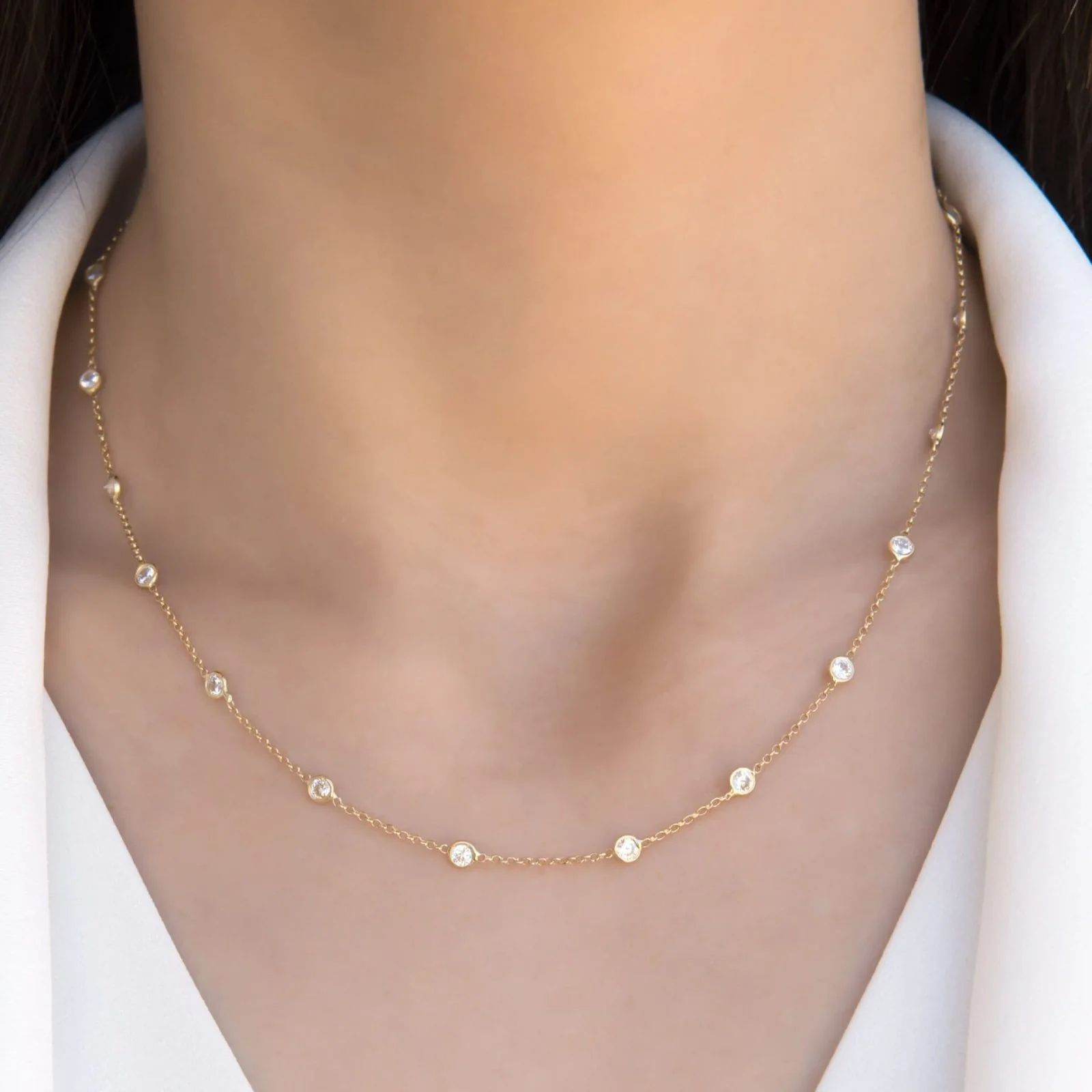 Dainty Cz Chain Necklace — additional product image 2 from AntEva Crafts