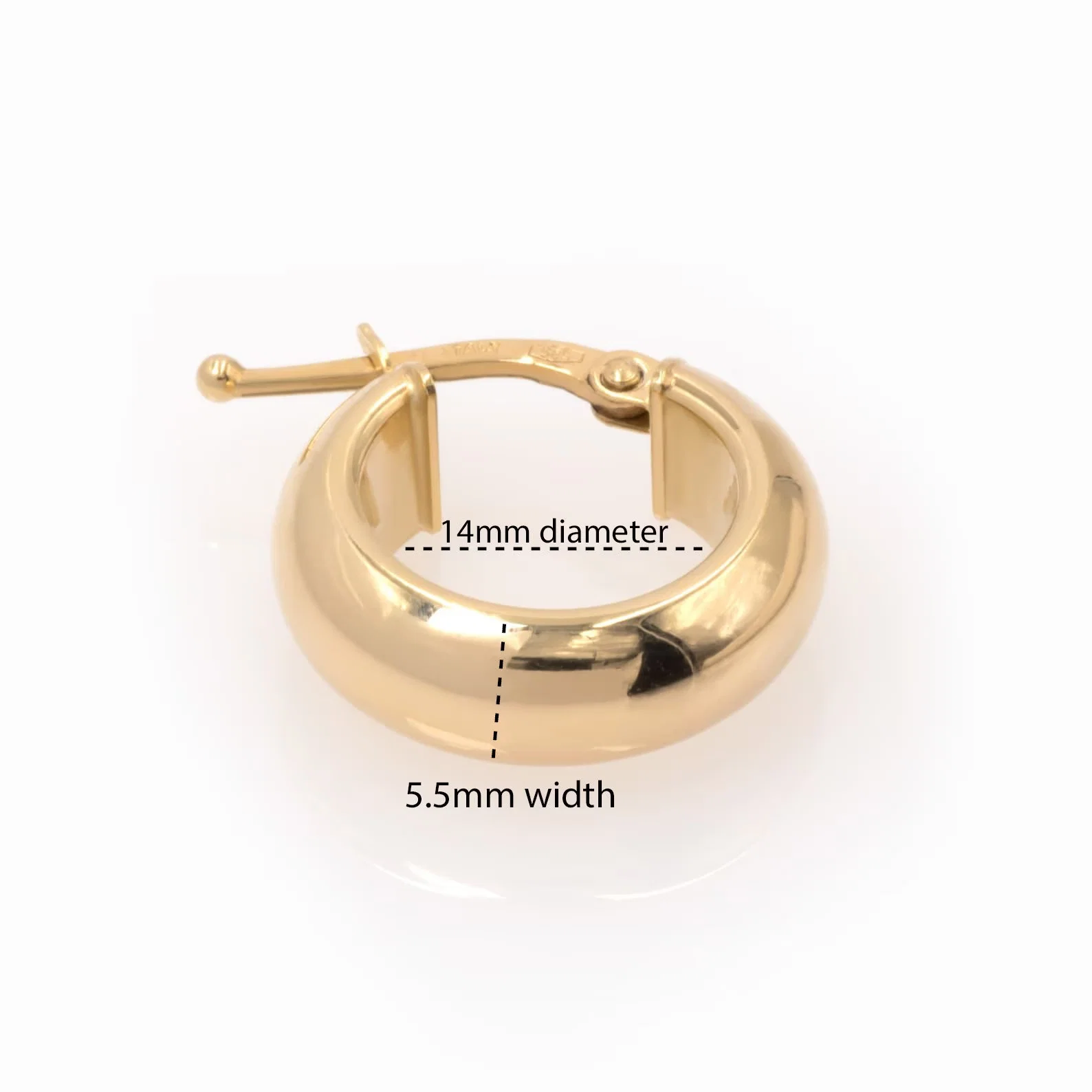 Classic Hoop Earrings with 14mm Diameter — additional product image 6 from AntEva Crafts