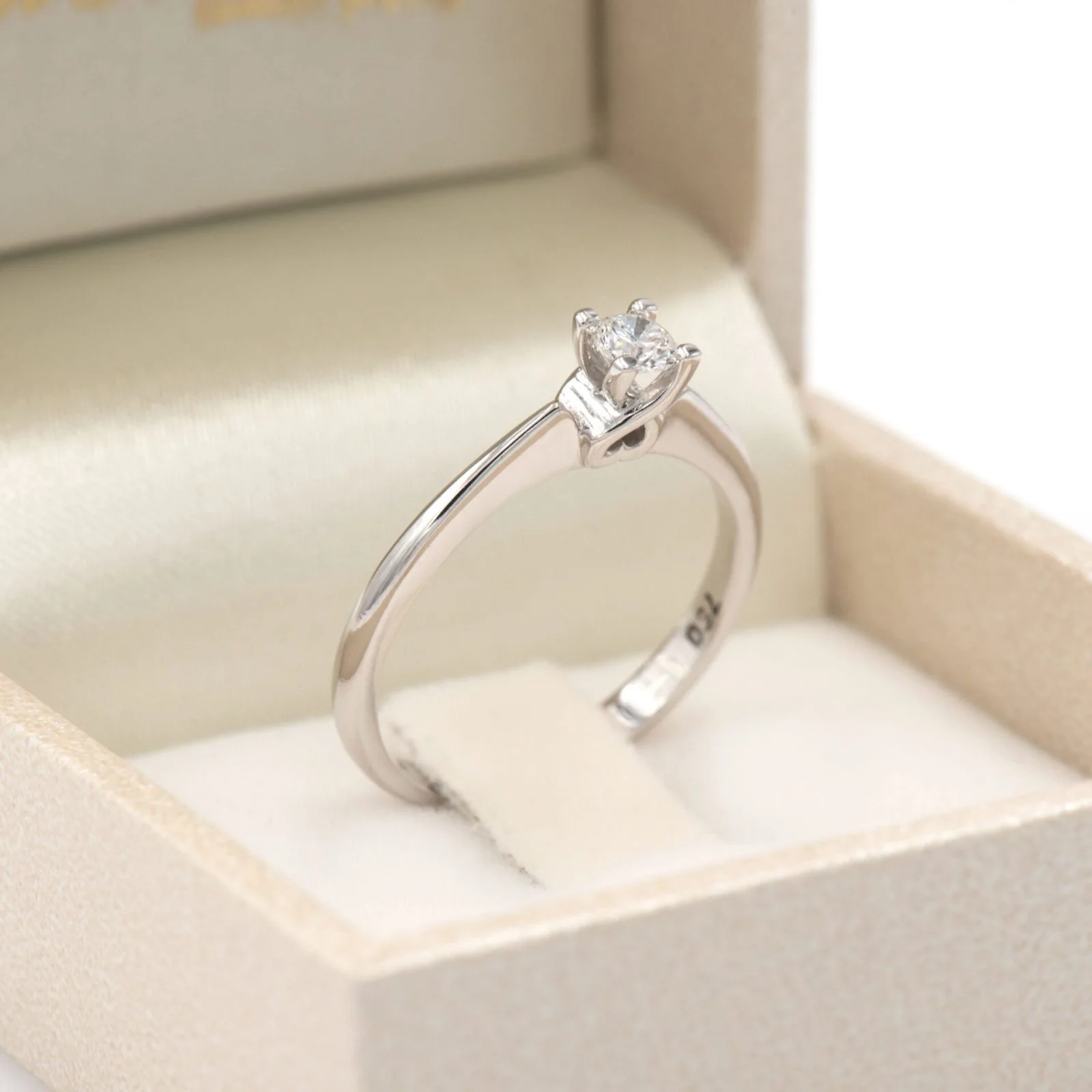 Diamond Solitaire Ring 18k — additional product image 4 from AntEva Crafts