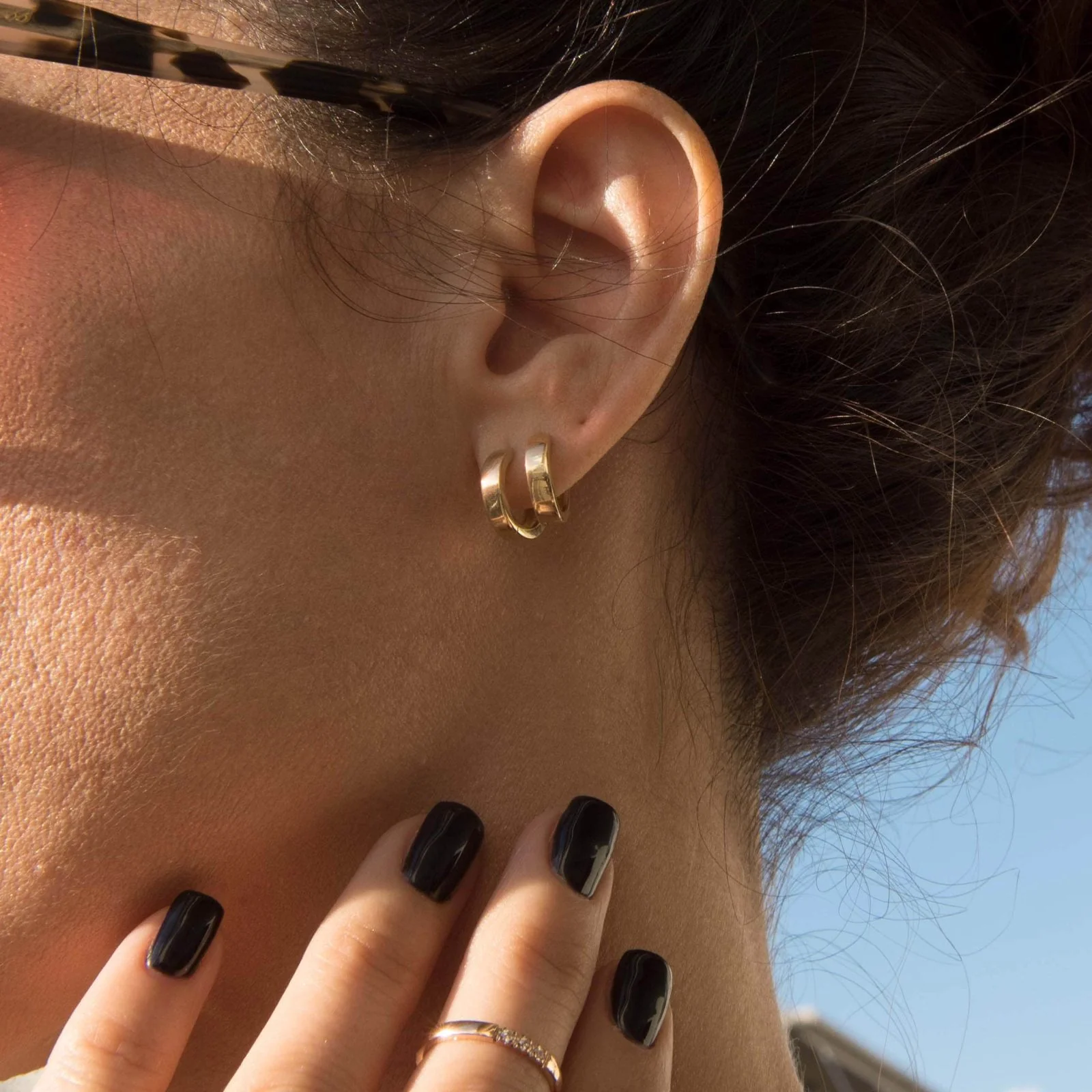 Mini Plain Hoop Earrings — additional product image 2 from AntEva Crafts