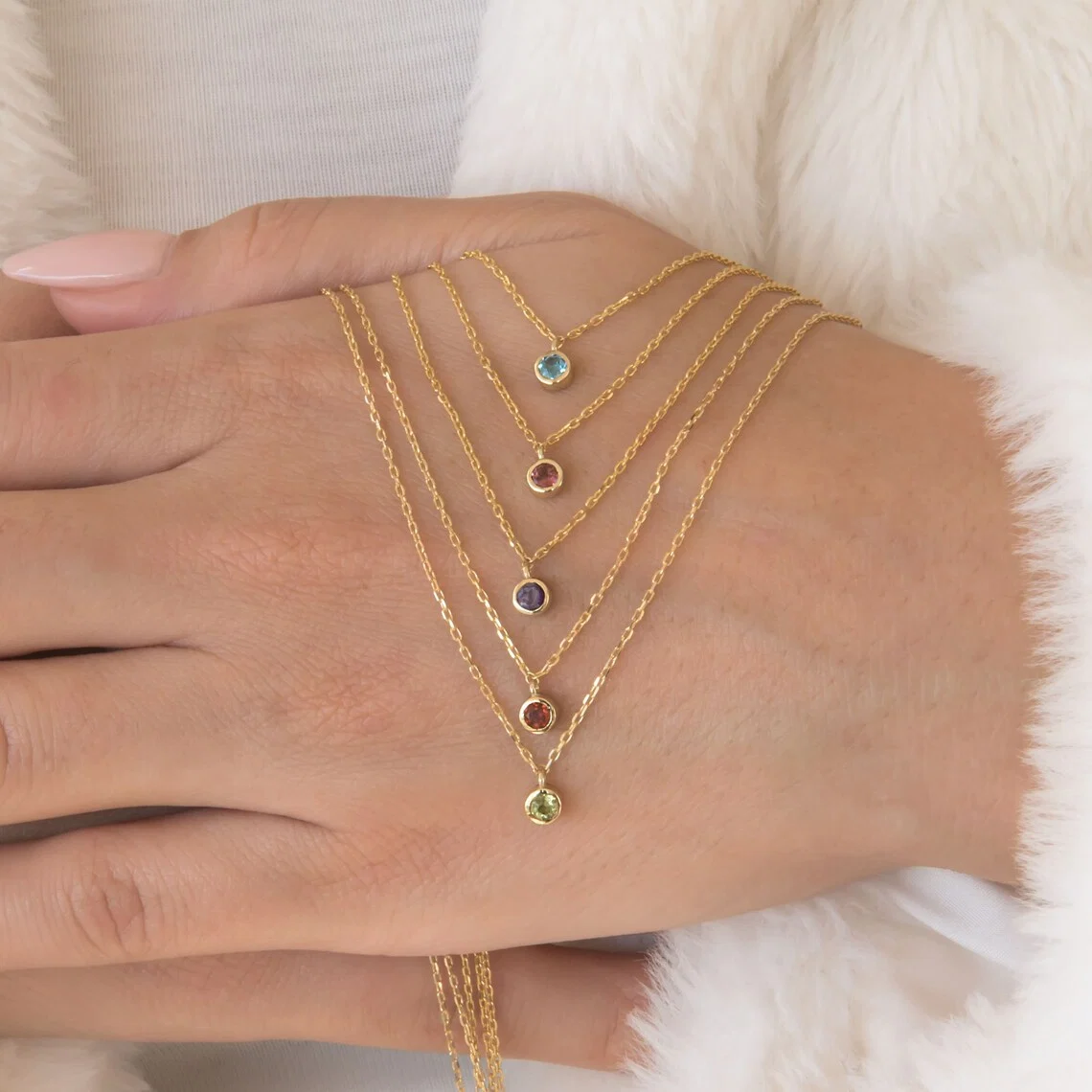Genuine Birthstone Necklace — additional product image 2 from AntEva Crafts