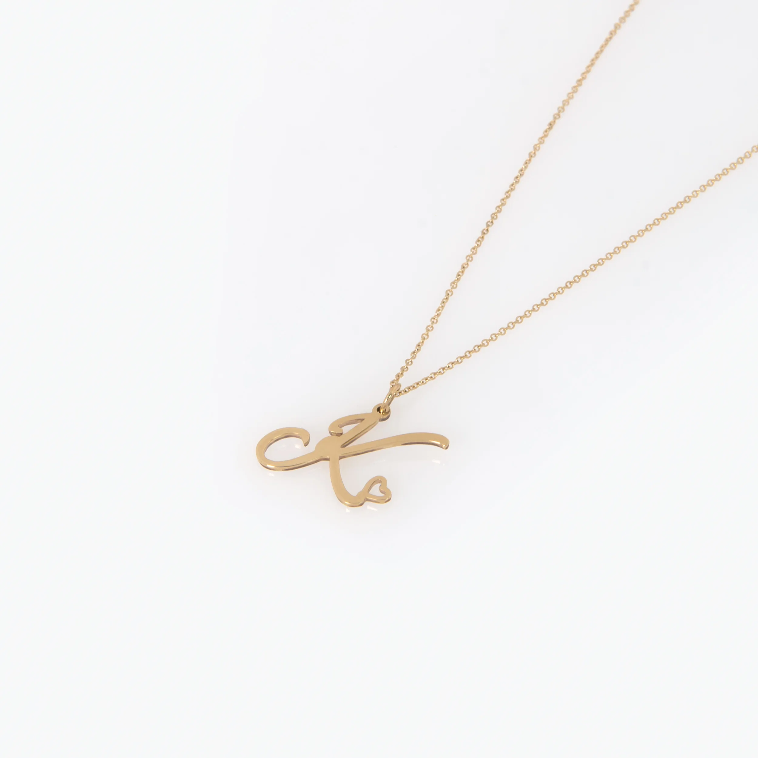 14k Personalized Initial Heart Pendant — additional product image 3 from AntEva Crafts