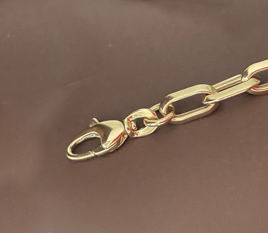 Oval Link Elongated Gold Necklace — additional product image 6 from AntEva Crafts