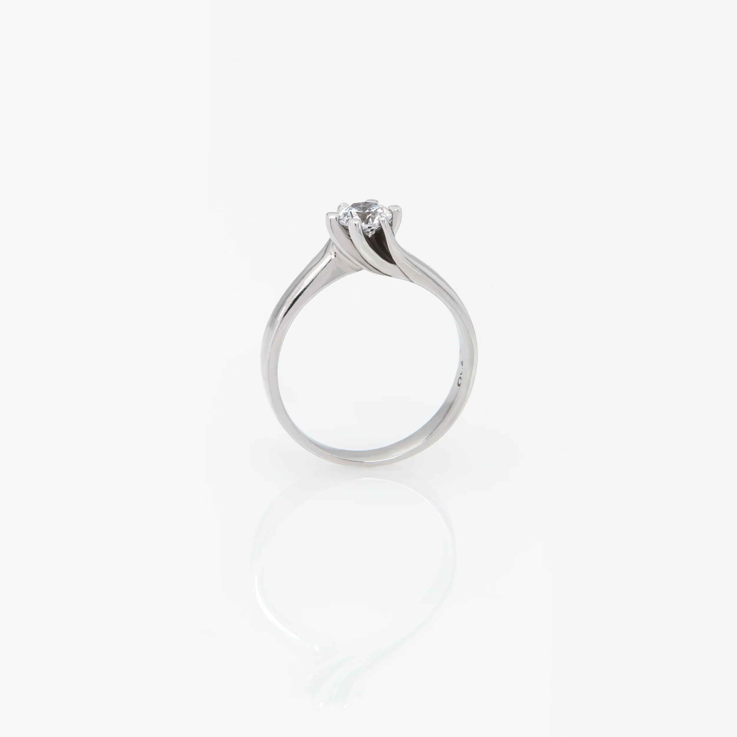 White Gold Solitaire Flame Ring — additional product image 3 from AntEva Crafts