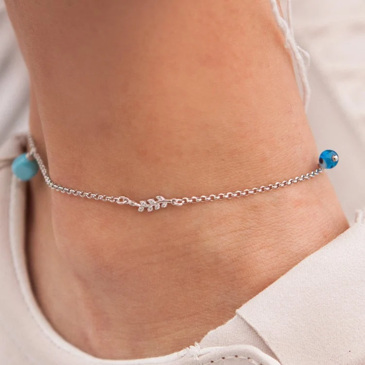 Silver Leaf Anklet — additional product image 4 from AntEva Crafts