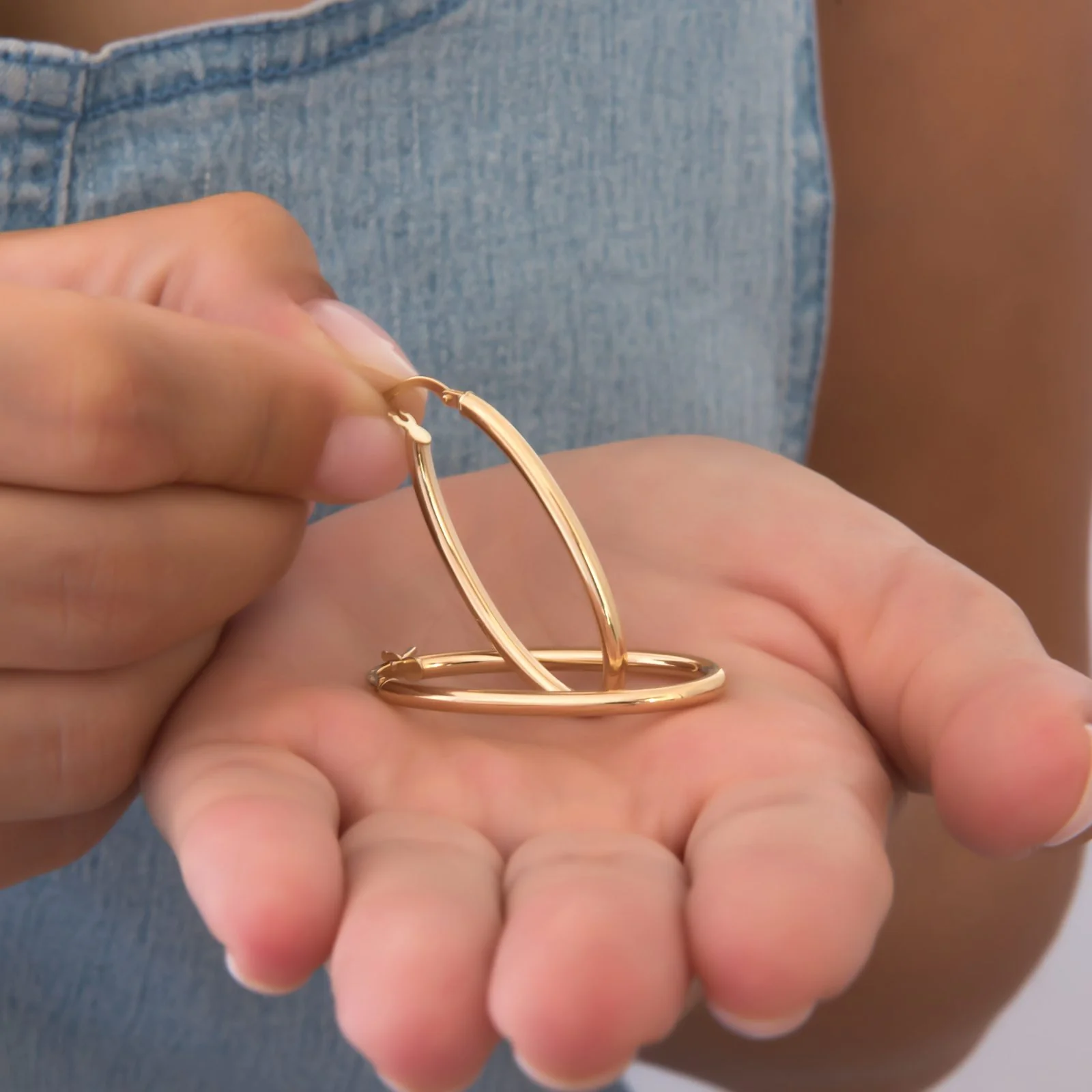 Oval Hinged Hoop Earrings — additional product image 4 from AntEva Crafts
