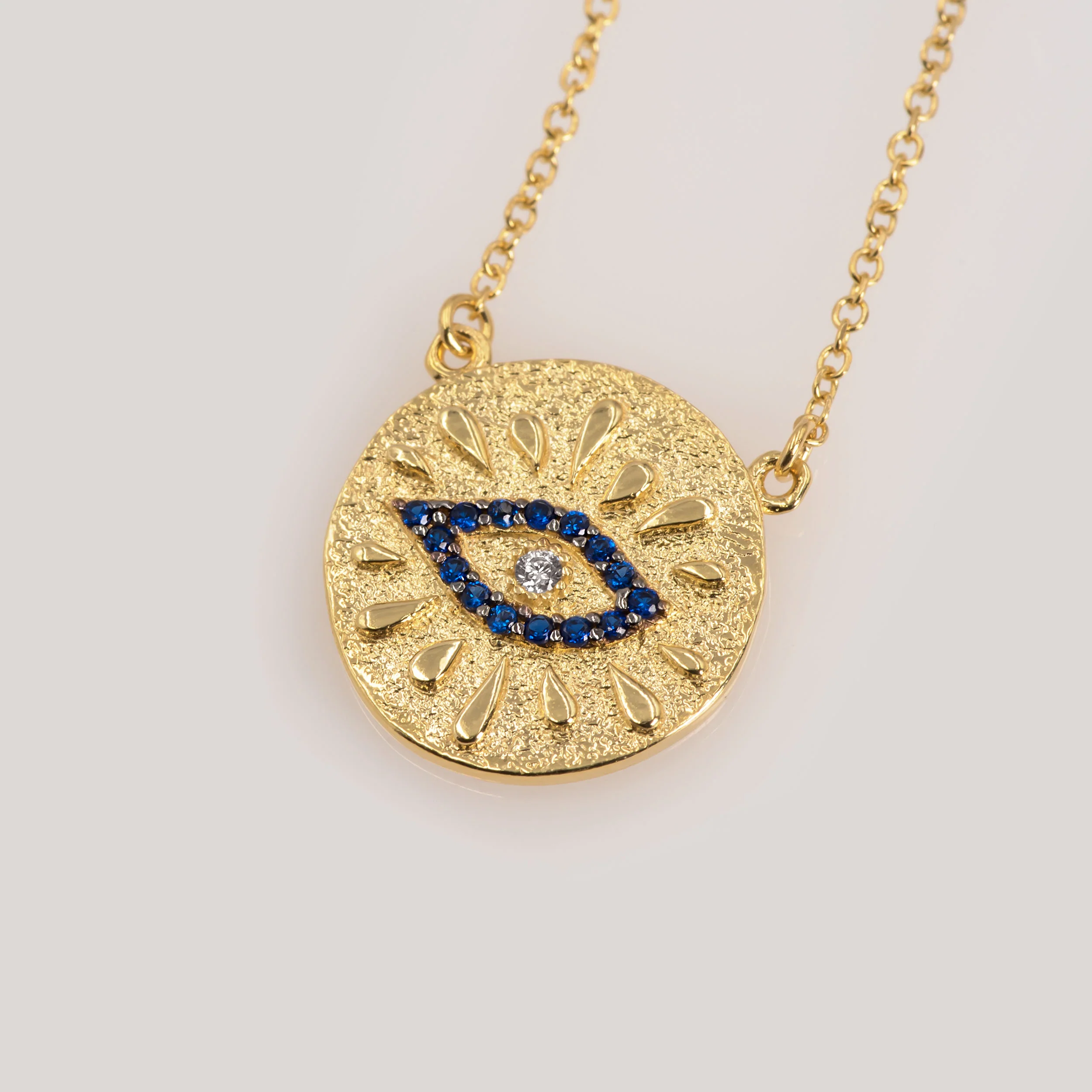 Evil Eye Matte Circle Necklace — additional product image 3 from AntEva Crafts