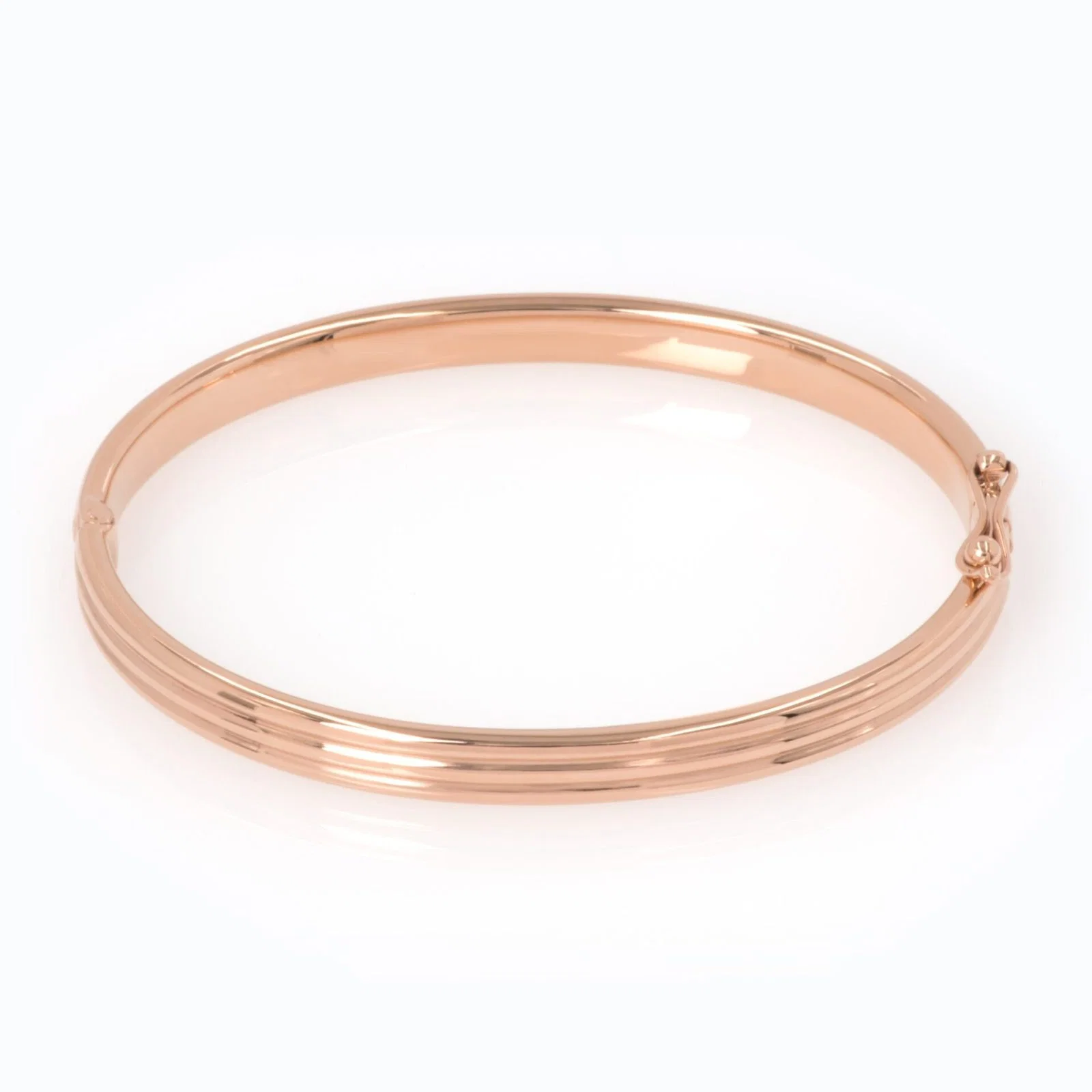 Oval Hinged Ribbed Bangle — additional product image 5 from AntEva Crafts