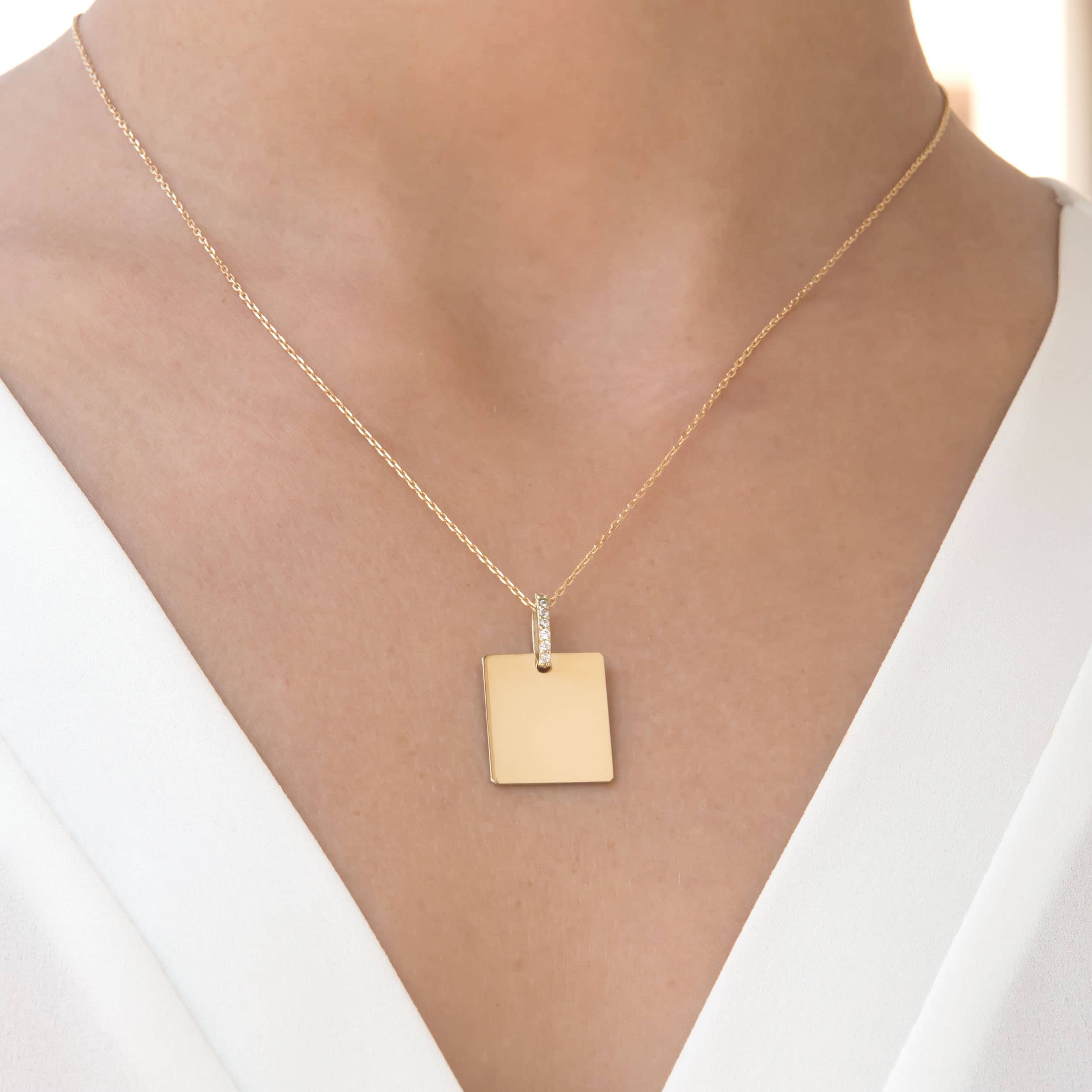 Square Tag Necklace — additional product image 4 from AntEva Crafts