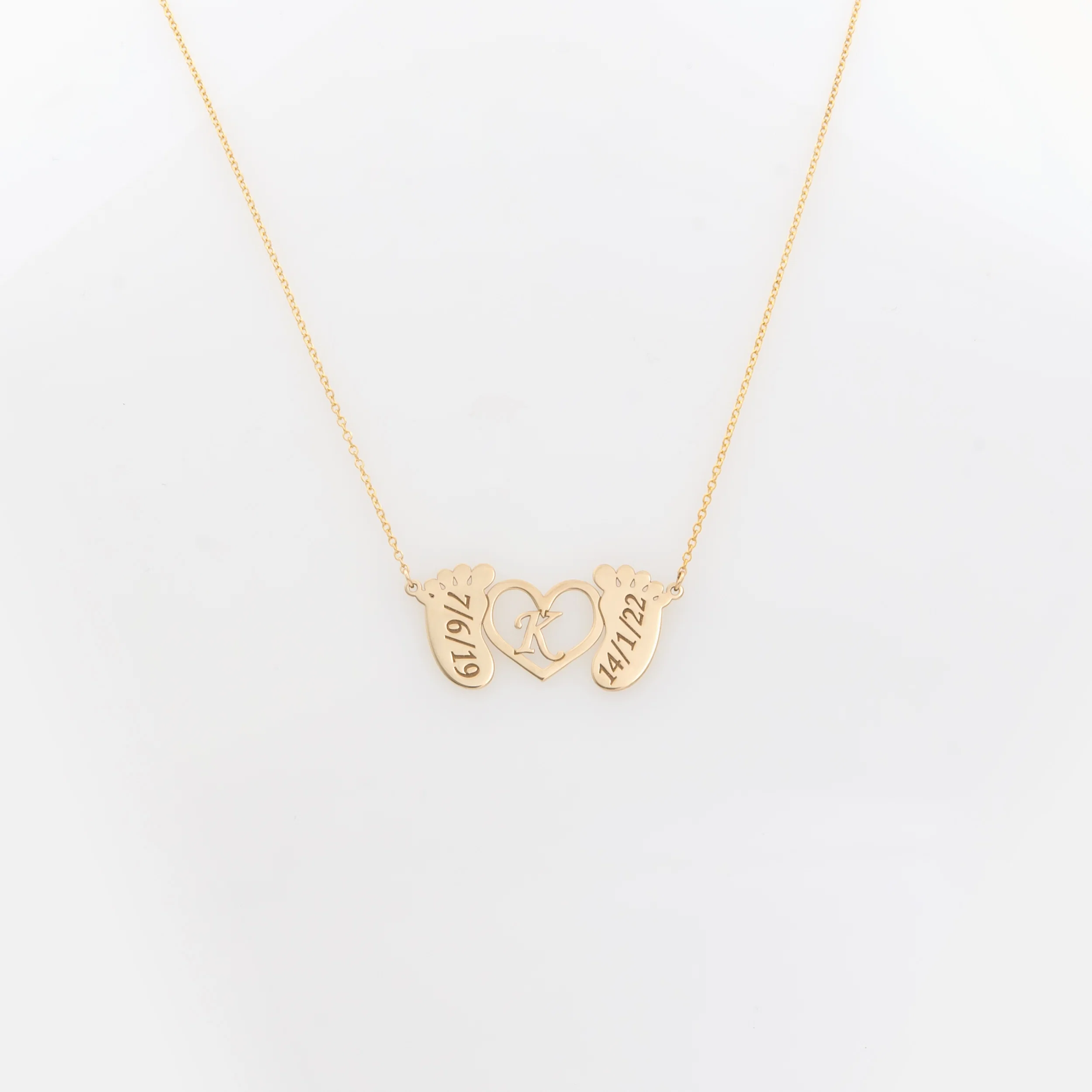 Personalized Baby Footprint Necklace — additional product image 4 from AntEva Crafts