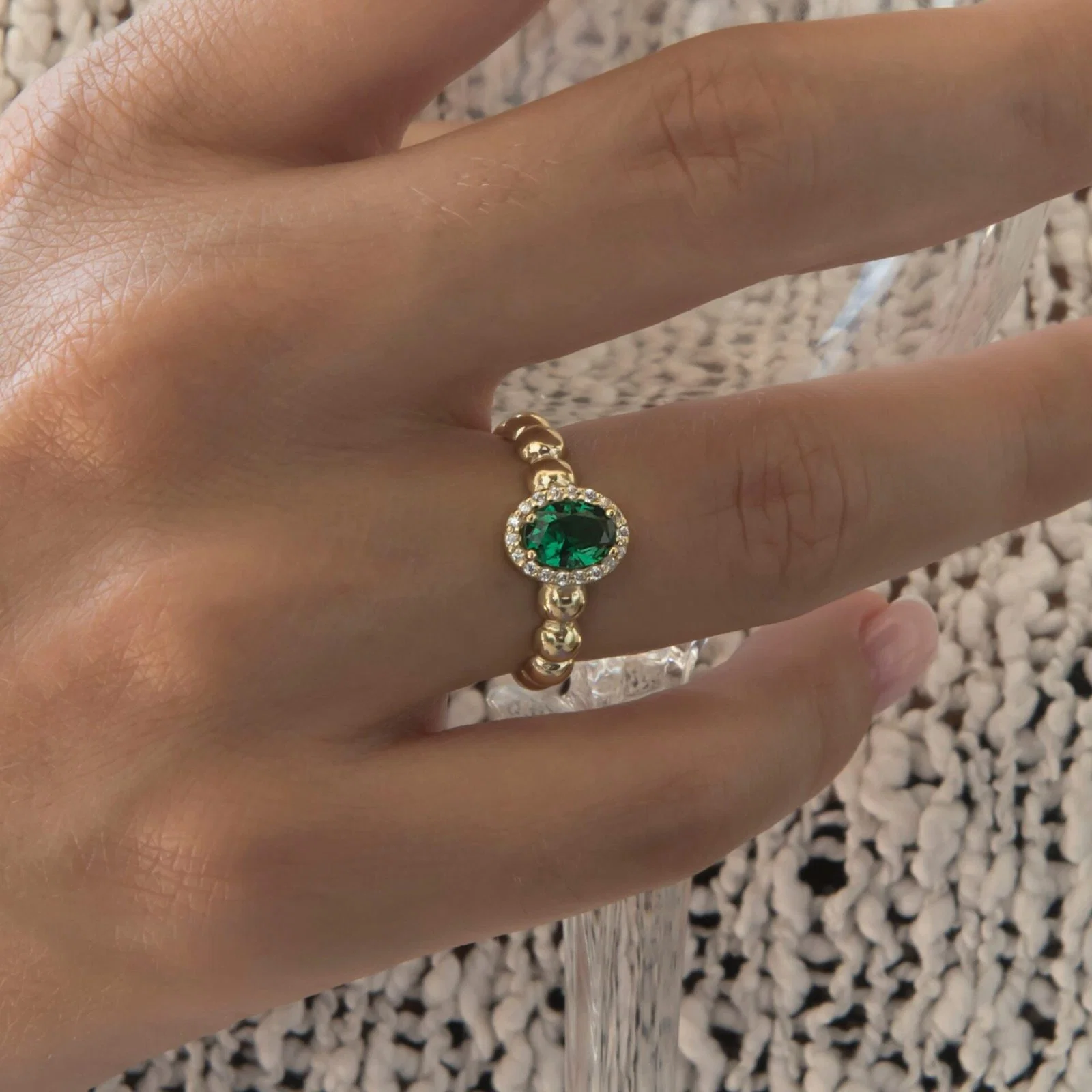 Halo Beaded Ring — additional product image 2 from AntEva Crafts