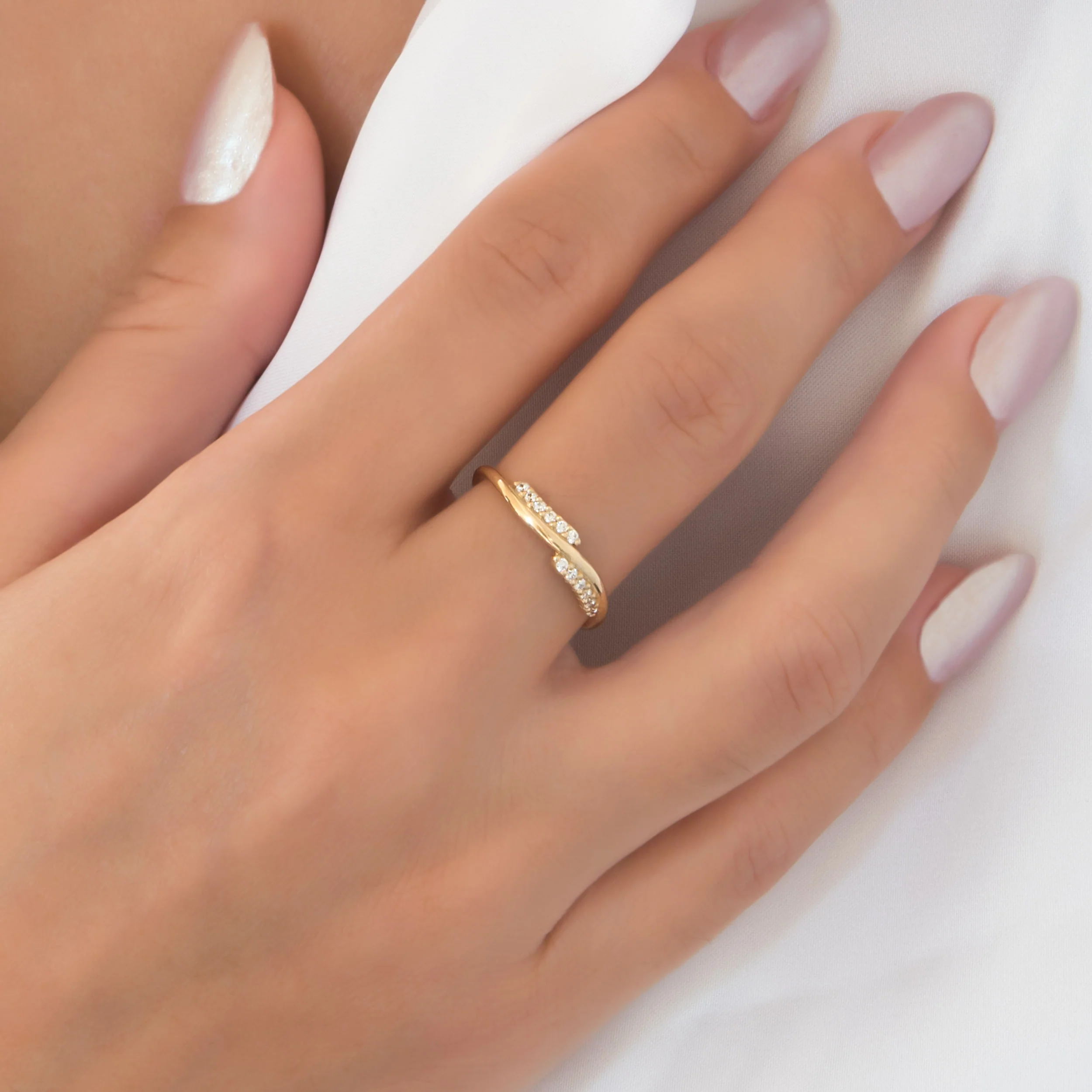 Twisted Bypass Gemstone Ring — additional product image 2 from AntEva Crafts
