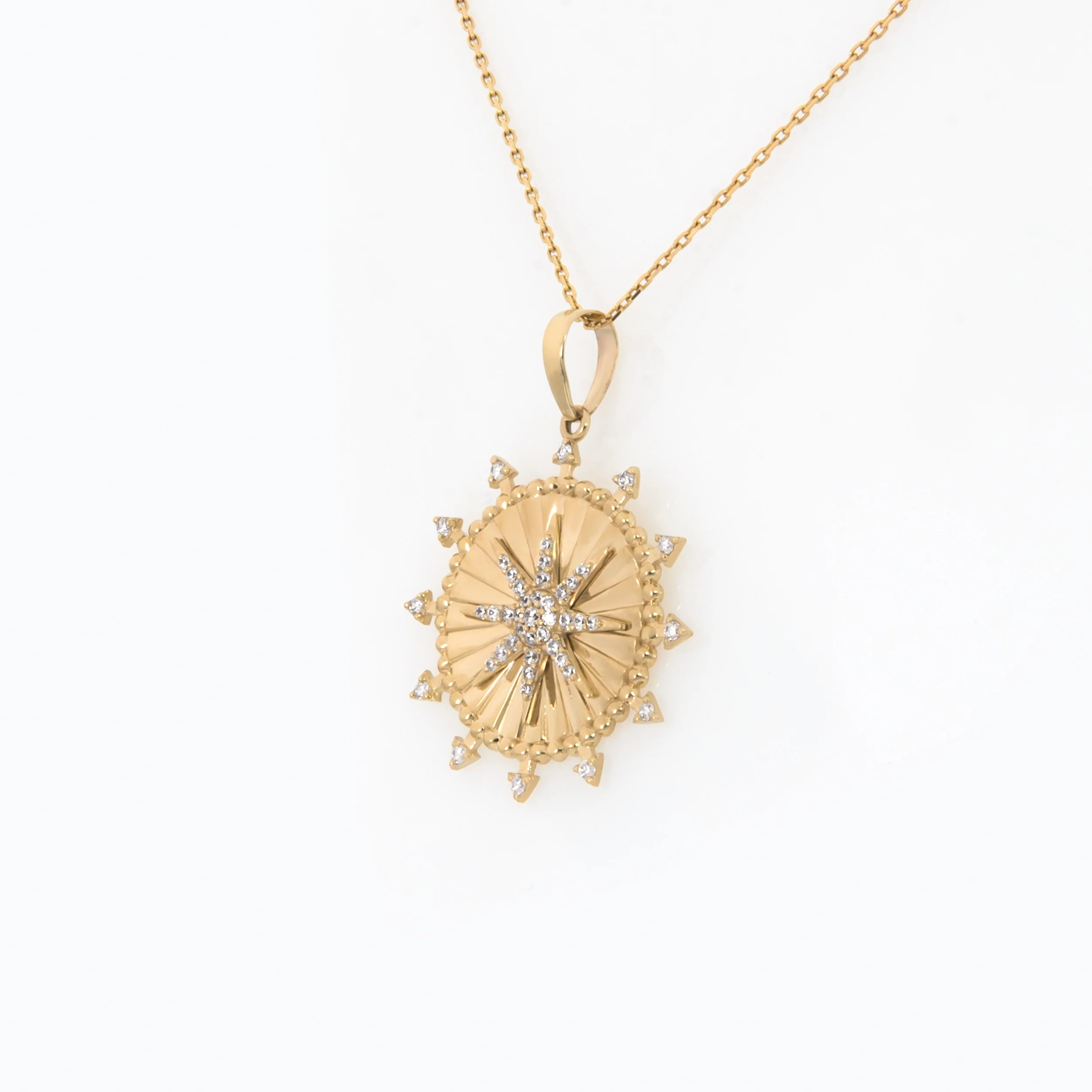 Round Diamond-Cut North Star Pendant — additional product image 3 from AntEva Crafts