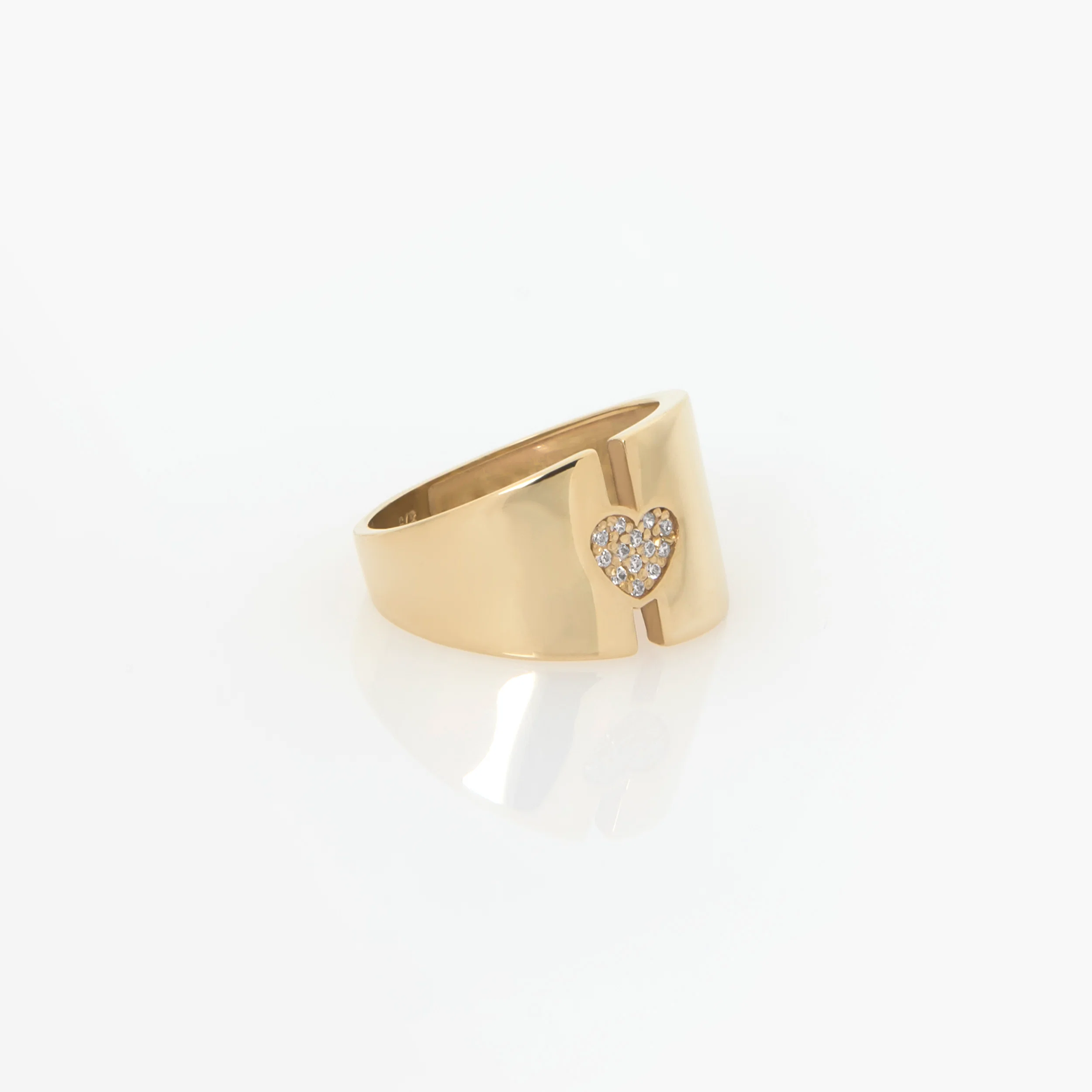 Wide Split Diamond Heart Ring — additional product image 3 from AntEva Crafts