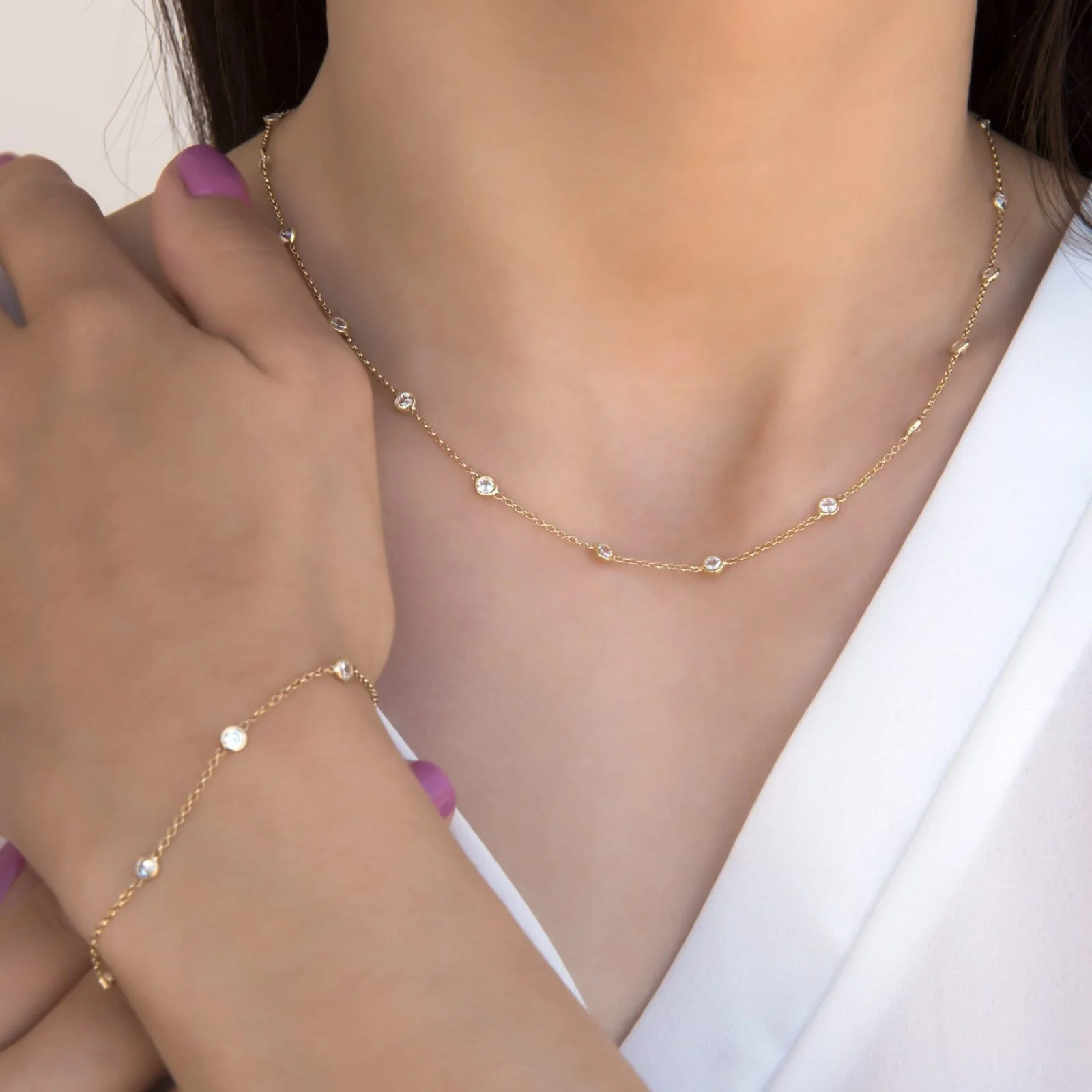 Dainty Cz Chain Necklace — additional product image 6 from AntEva Crafts