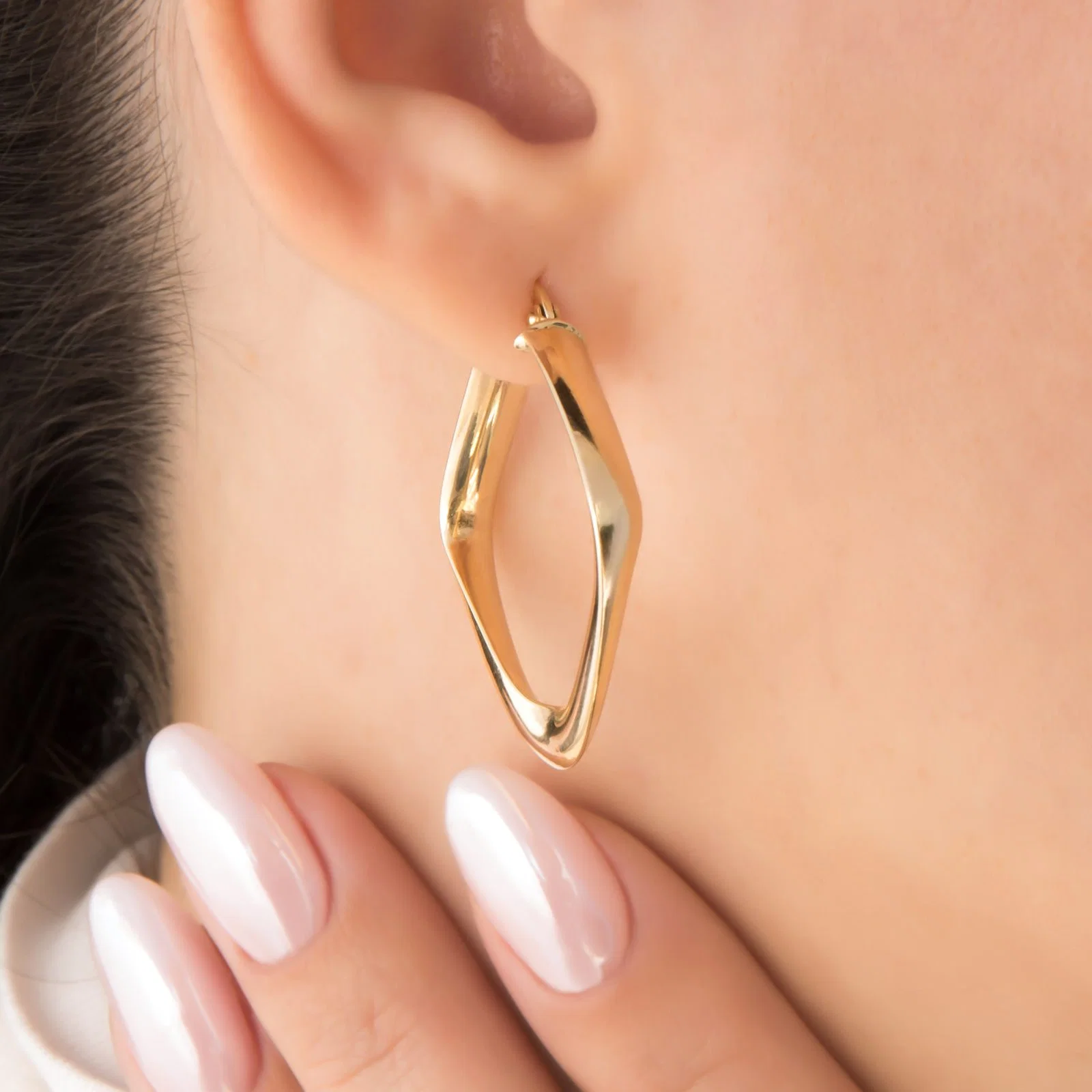 Rhombus Hoop Earrings — additional product image 4 from AntEva Crafts