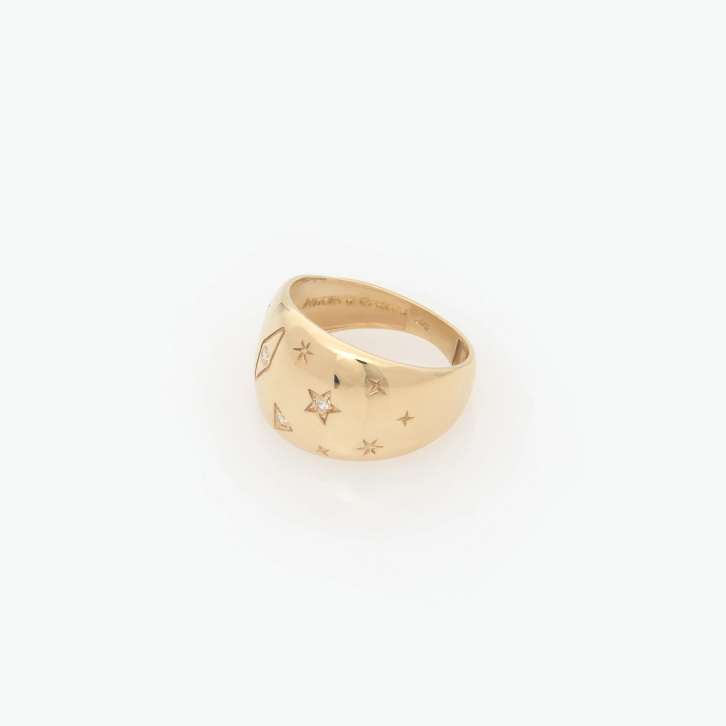 Wide Dome Starburst Diamond Ring — additional product image 2 from AntEva Crafts