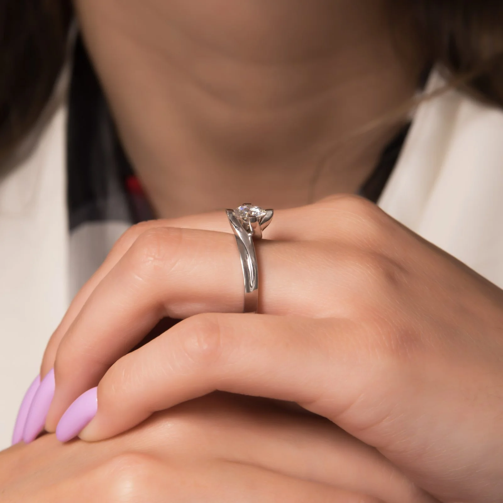 Solitaire Moissanite Ring 14k — additional product image 10 from AntEva Crafts