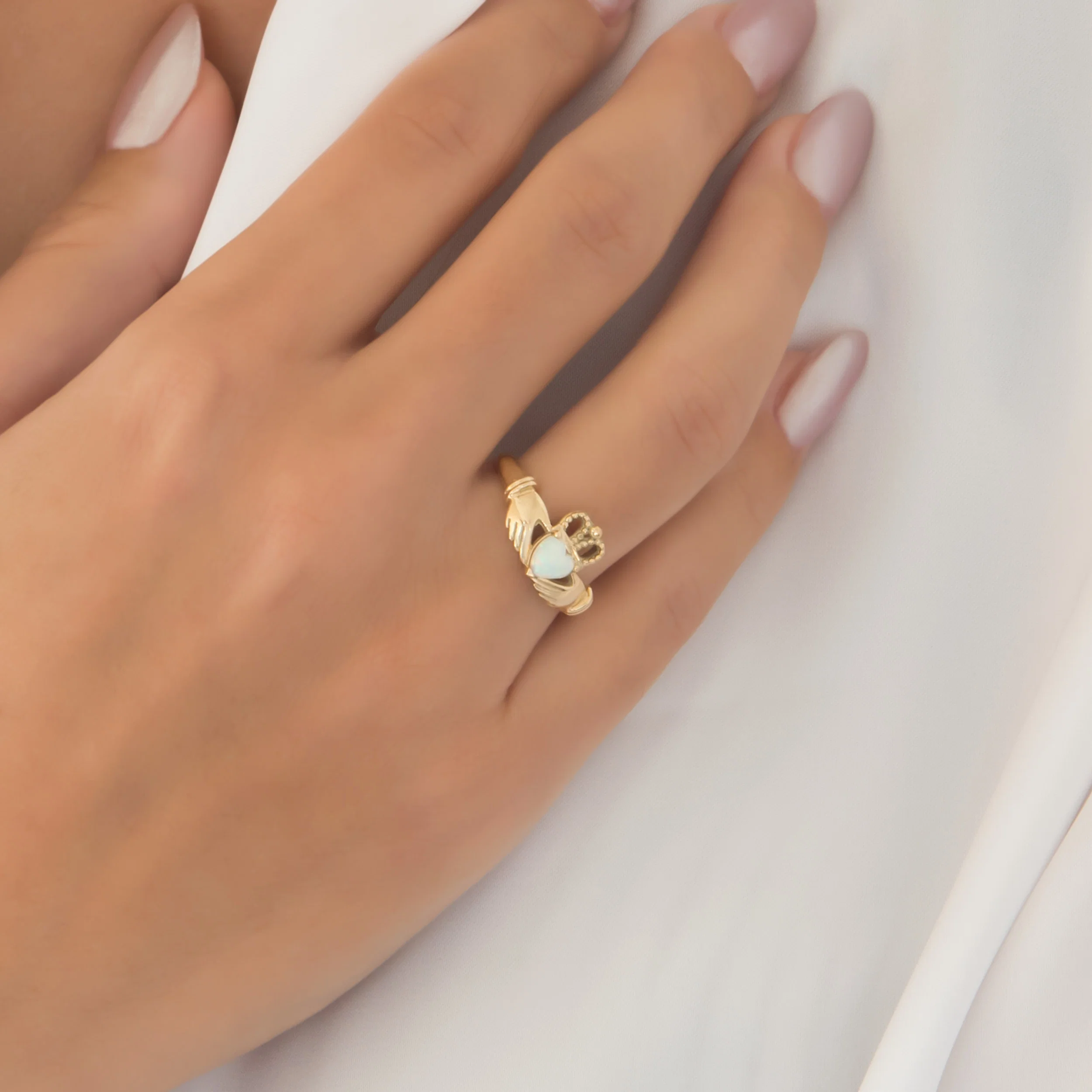 Claddagh Celtic Opal Ring — additional product image 2 from AntEva Crafts