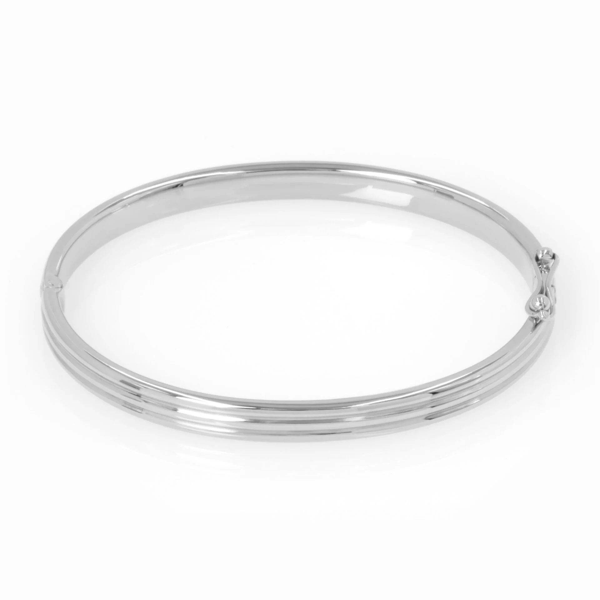 Oval Hinged Ribbed Bangle — additional product image 4 from AntEva Crafts