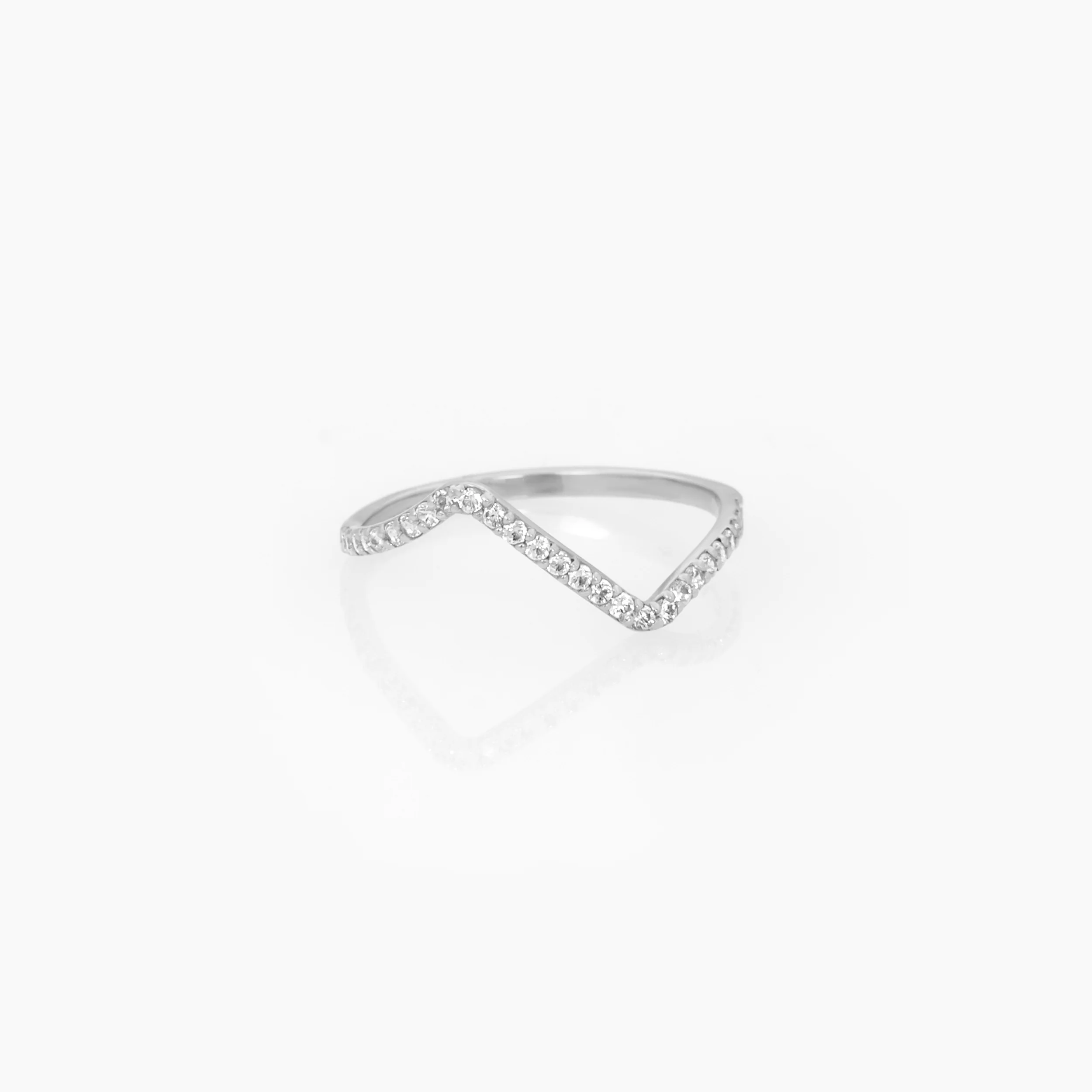Modern Gemstone Chevron Ring — additional product image 3 from AntEva Crafts