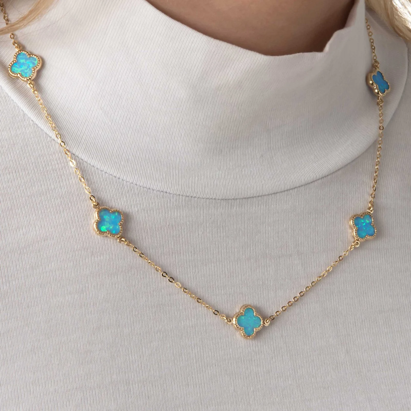 Blue Opal Four Leaf Clover Set — additional product image 6 from AntEva Crafts