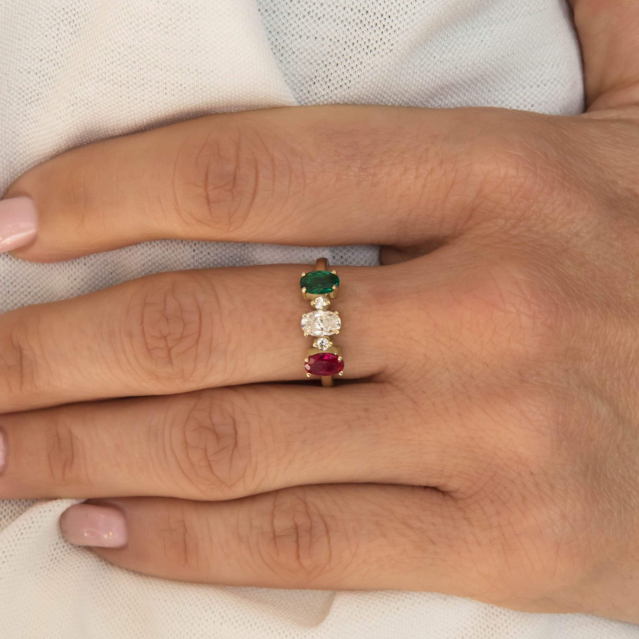 Triple Stone Ring — additional product image 2 from AntEva Crafts