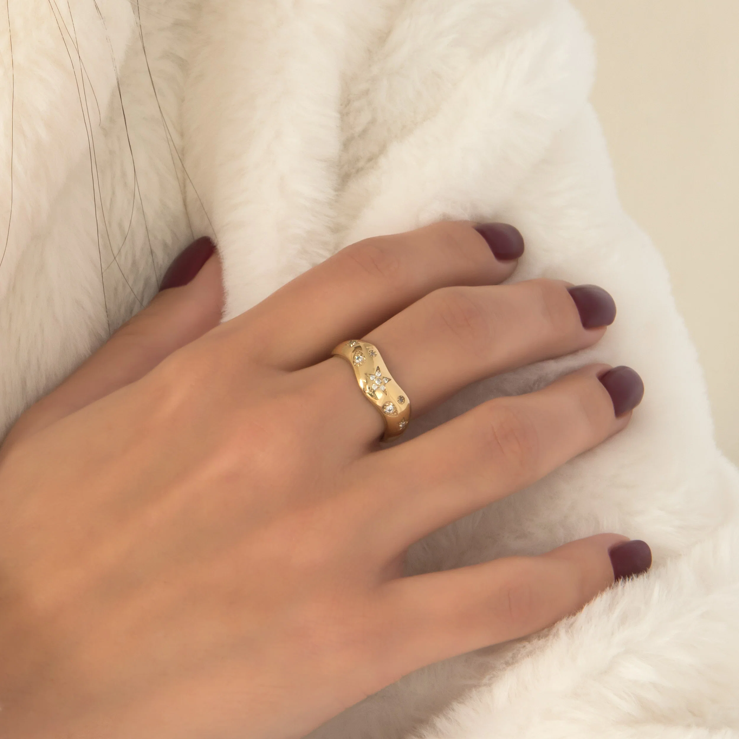 Celestial Wavy Diamond Ring — additional product image 4 from AntEva Crafts