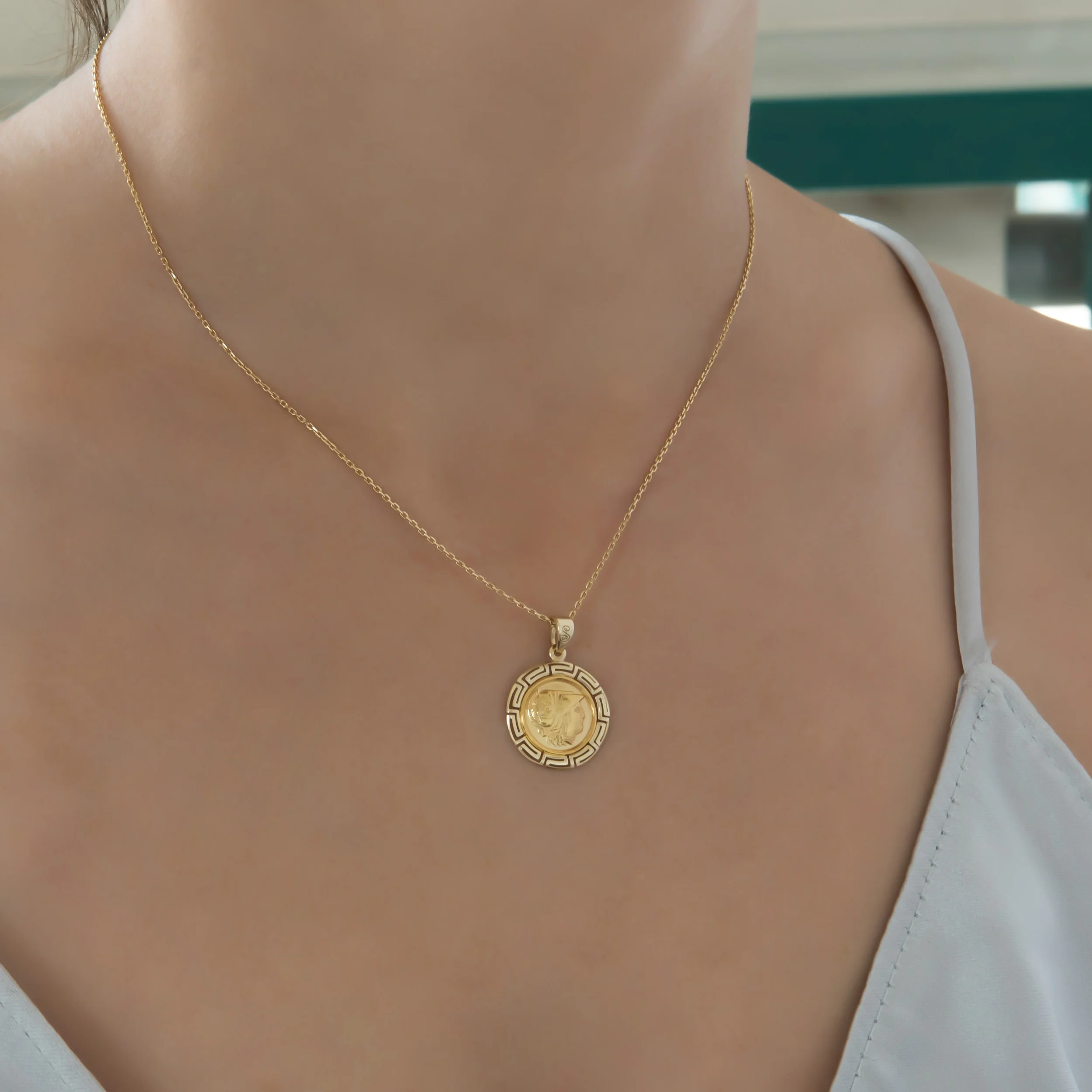 Round Athena Meander Pendant — additional product image 2 from AntEva Crafts