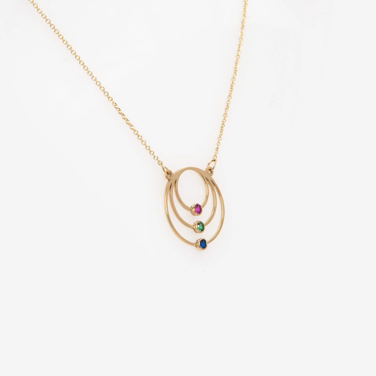 Birthstone 3 Circles Necklace — additional product image 3 from AntEva Crafts
