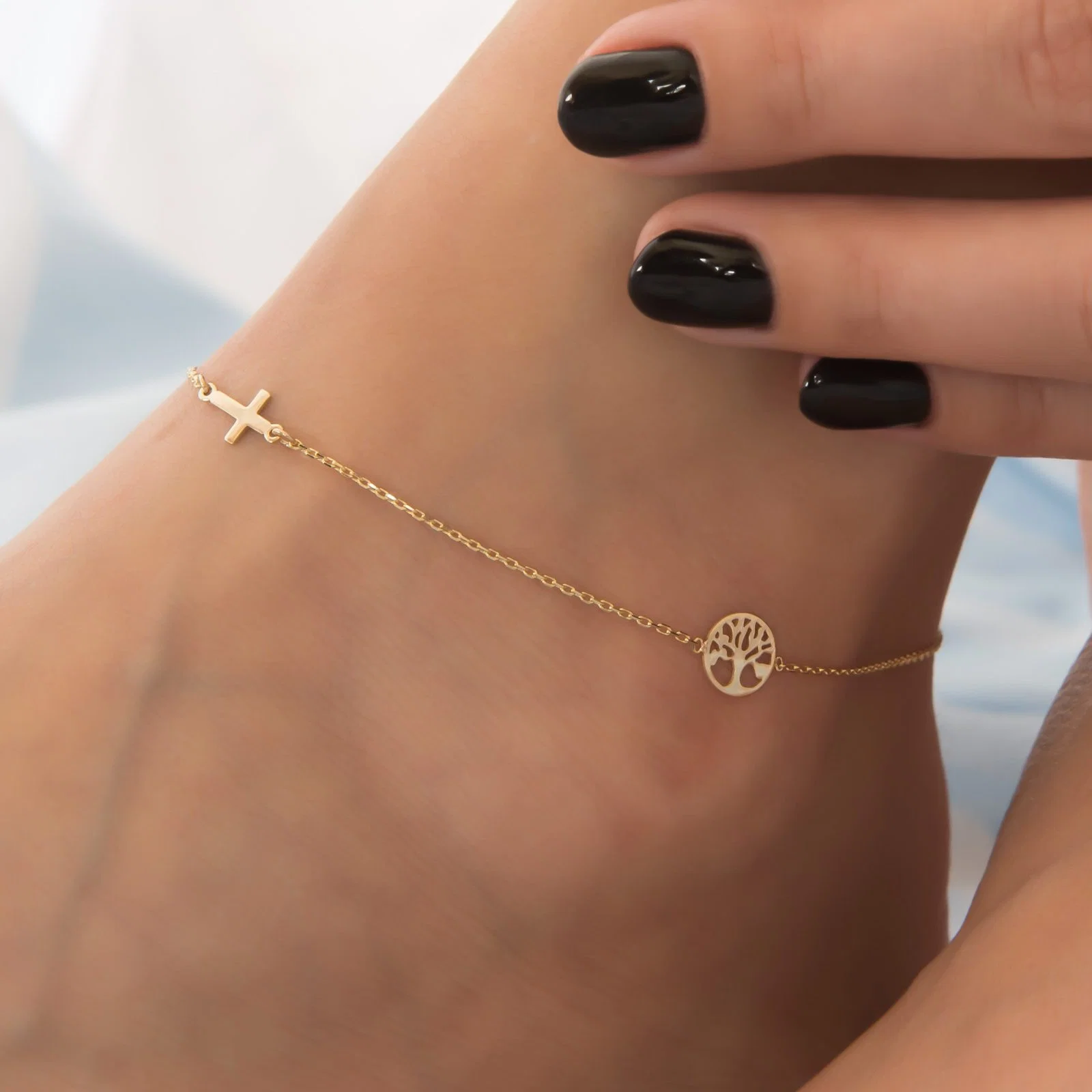 Cross and Tree of Life Anklet — additional product image 2 from AntEva Crafts