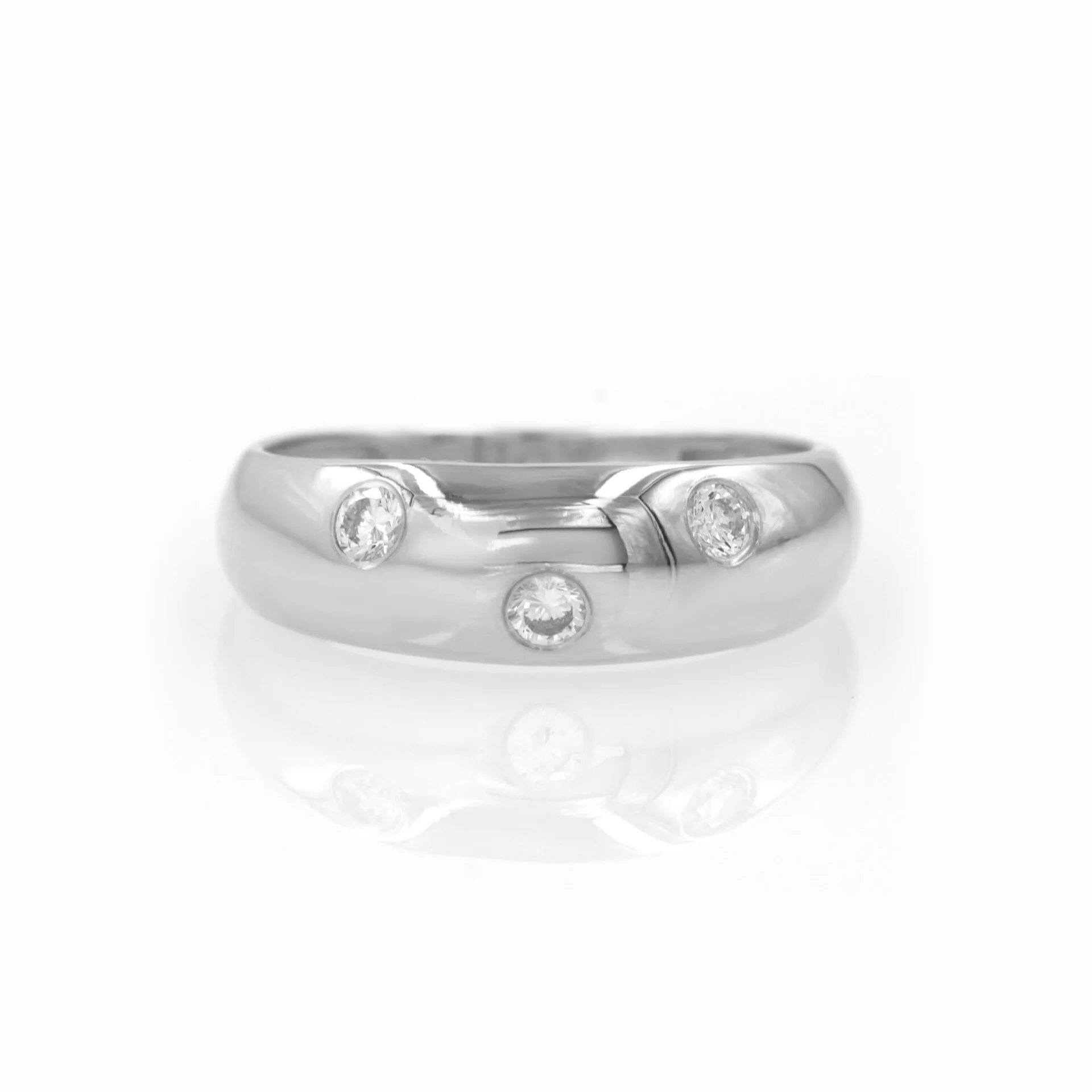 Dome Diamond Ring with 3 Diamonds — additional product image 3 from AntEva Crafts