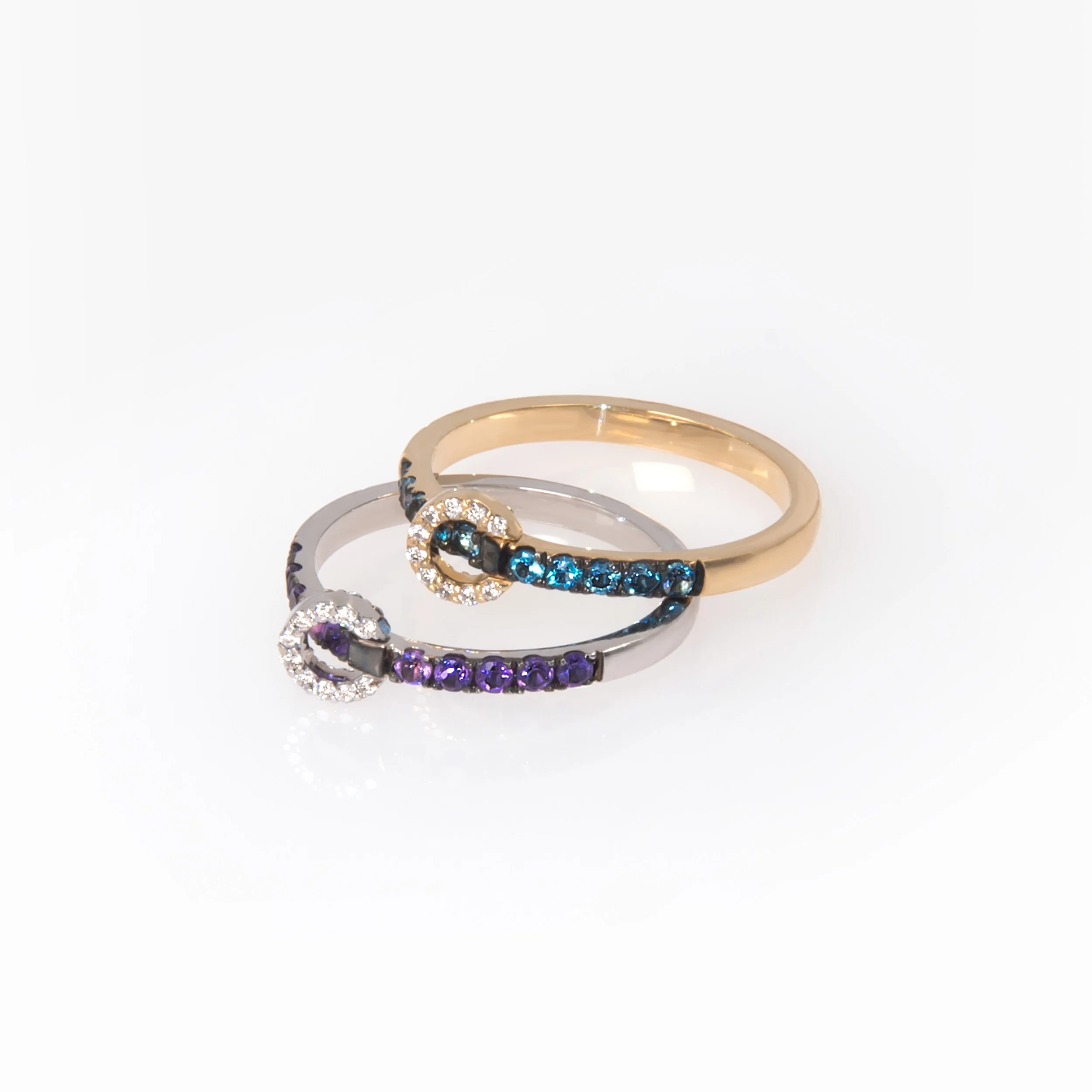 Circle Charm Half Eternity Birthstone Ring — additional product image 4 from AntEva Crafts
