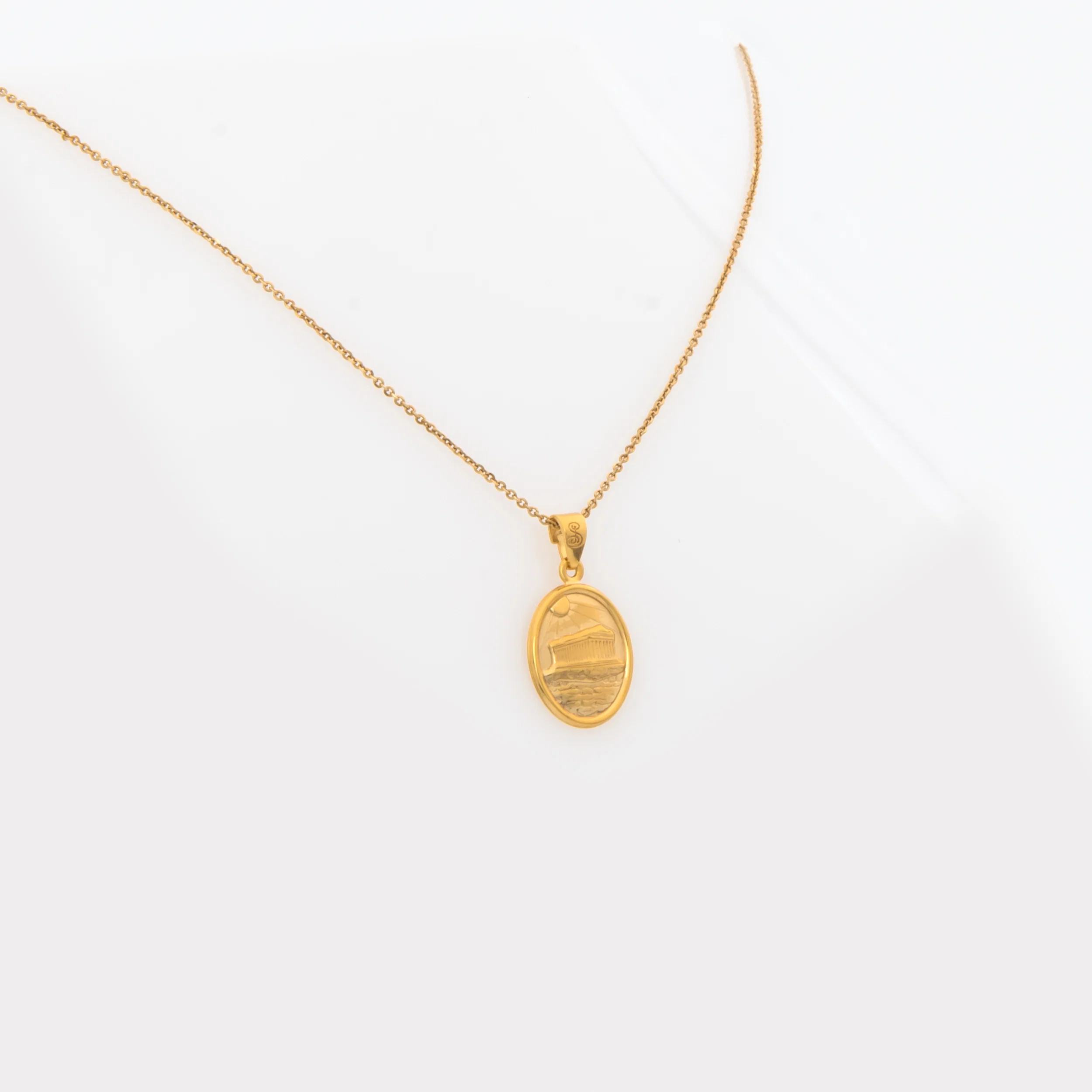 Oval Plain Parthenon Temple Pendant — additional product image 3 from AntEva Crafts