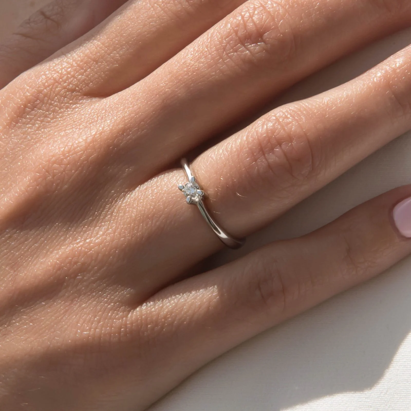 Diamond Gold Solitaire Ring — additional product image 2 from AntEva Crafts