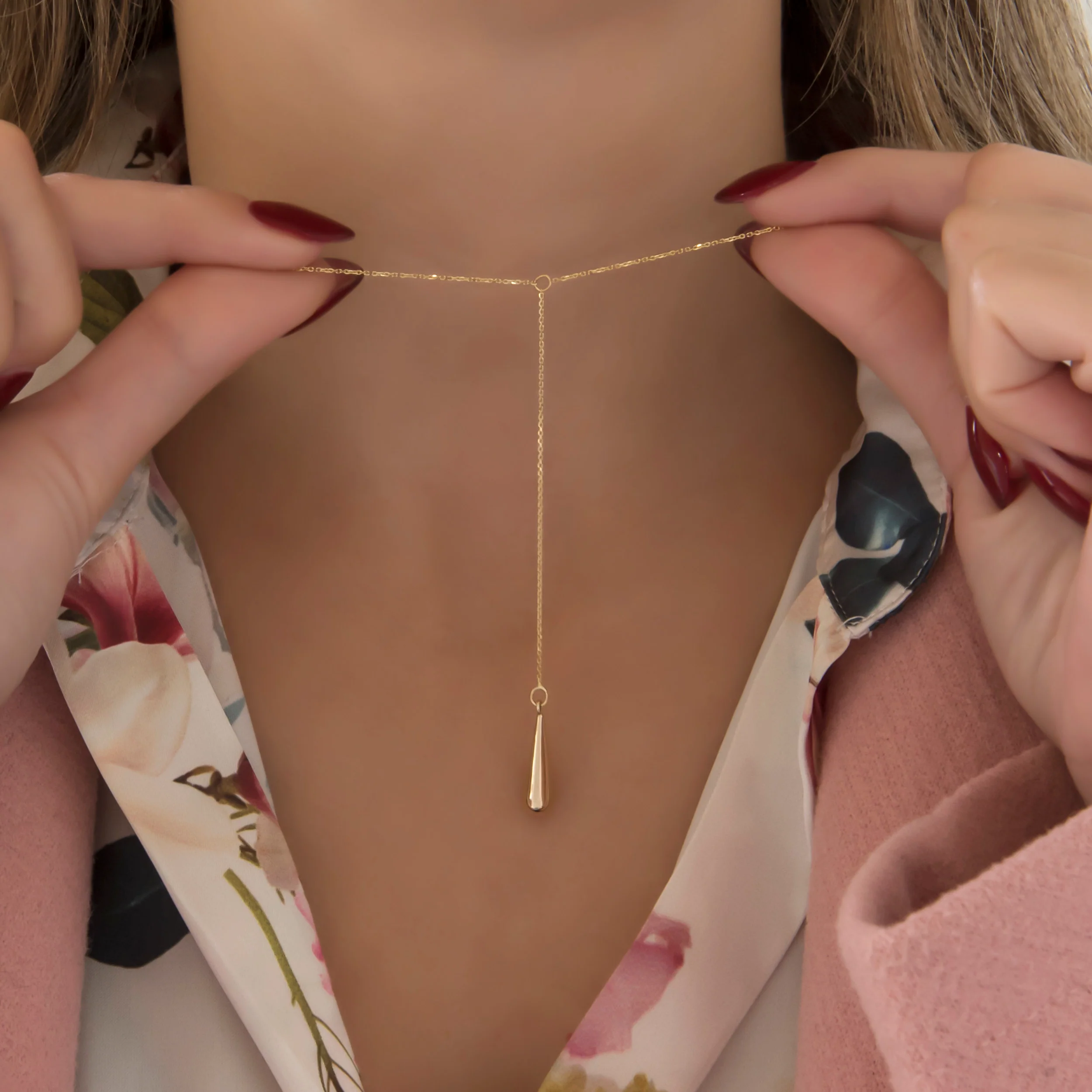 Lariat Teardrop Necklace — additional product image 3 from AntEva Crafts