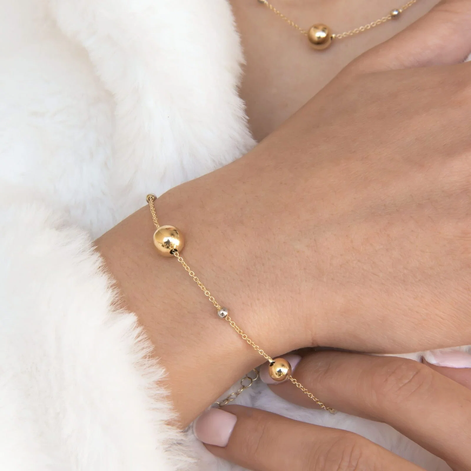 Beaded Two-Tone Ball Bracelet — additional product image 4 from AntEva Crafts