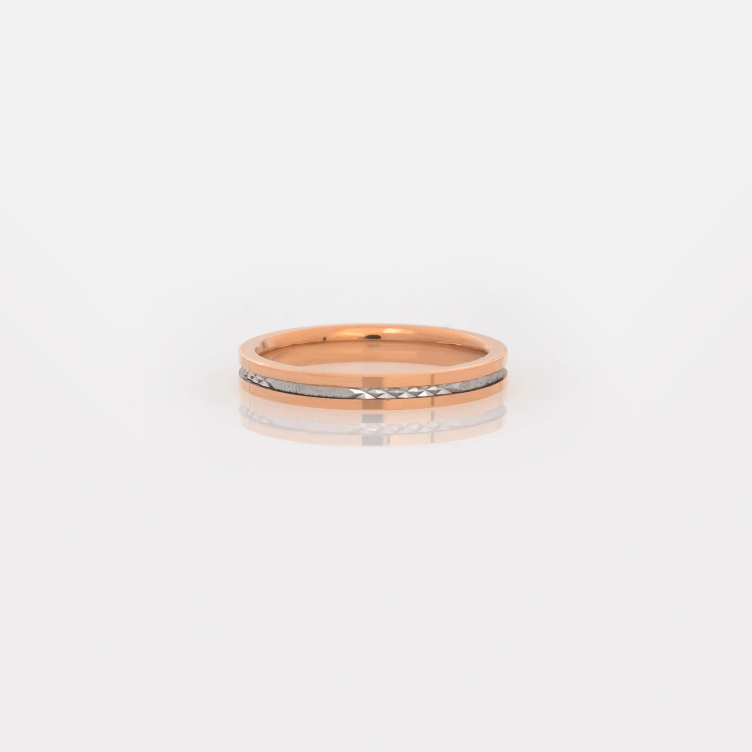 Diamond Cut Two tone Wedding Band — additional product image 6 from AntEva Crafts