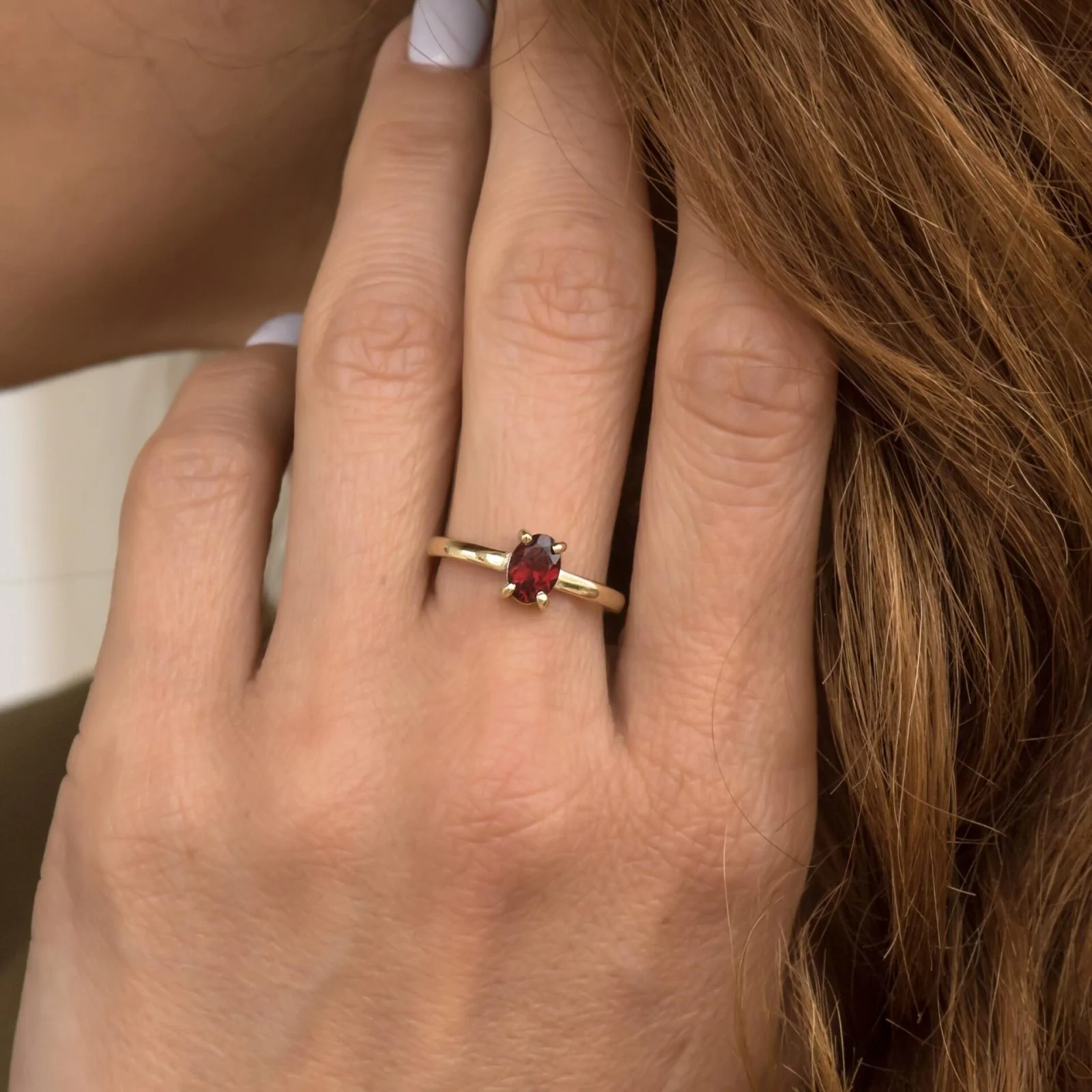 Oval Birthstone Solitaire Ring — additional product image 2 from AntEva Crafts