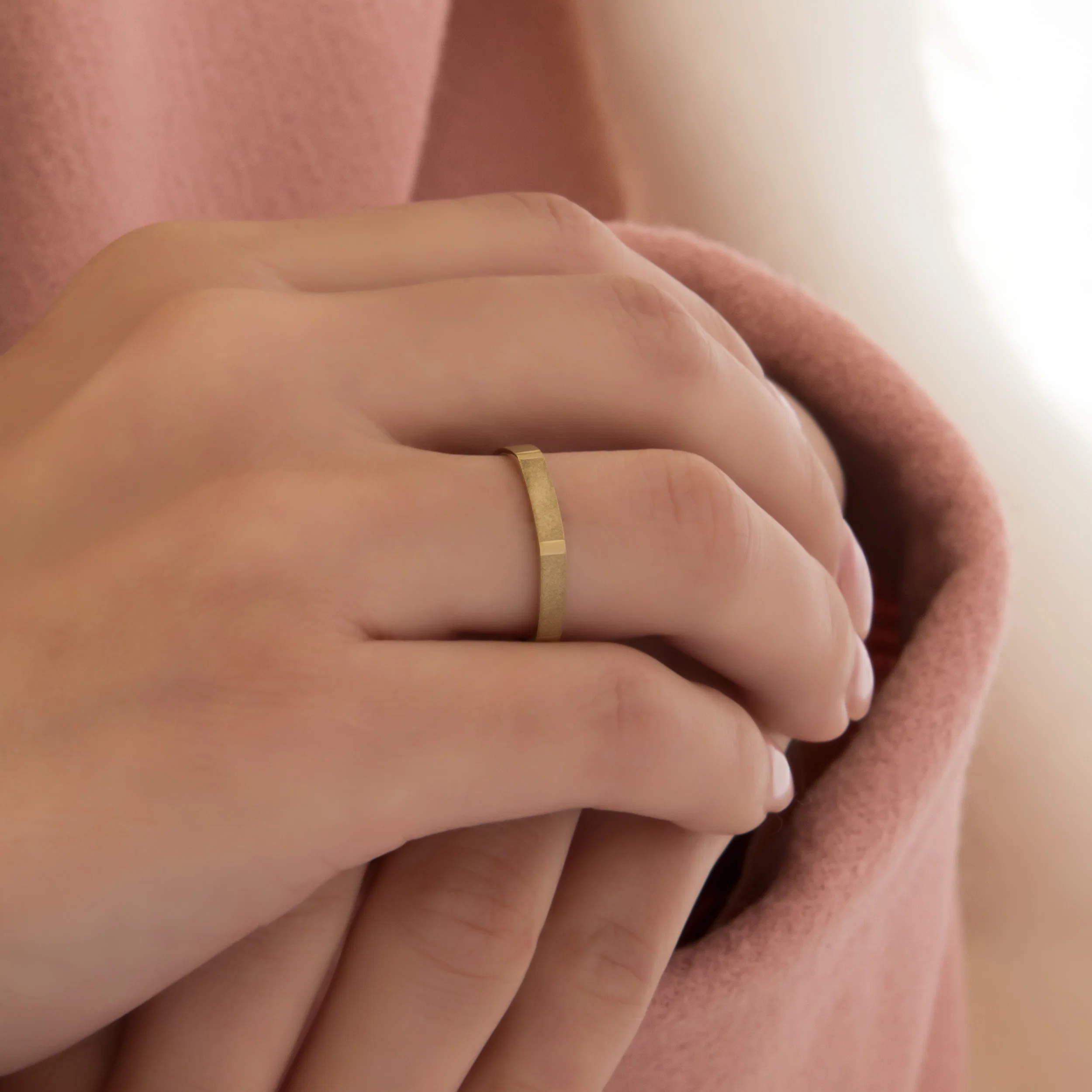 Matte Satin Wedding Band — additional product image 2 from AntEva Crafts