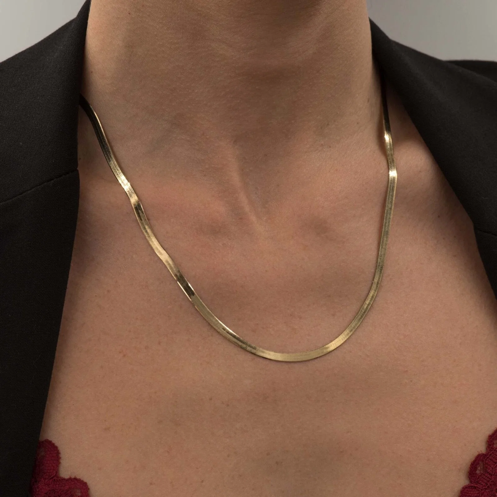 Herringbone Snake Chain 3.8mm — additional product image 2 from AntEva Crafts