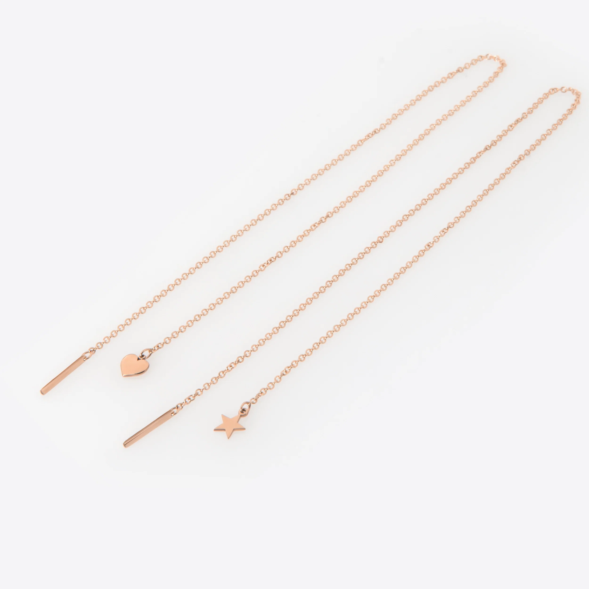 Threader Chain Earrings with Heart Charm — additional product image 7 from AntEva Crafts